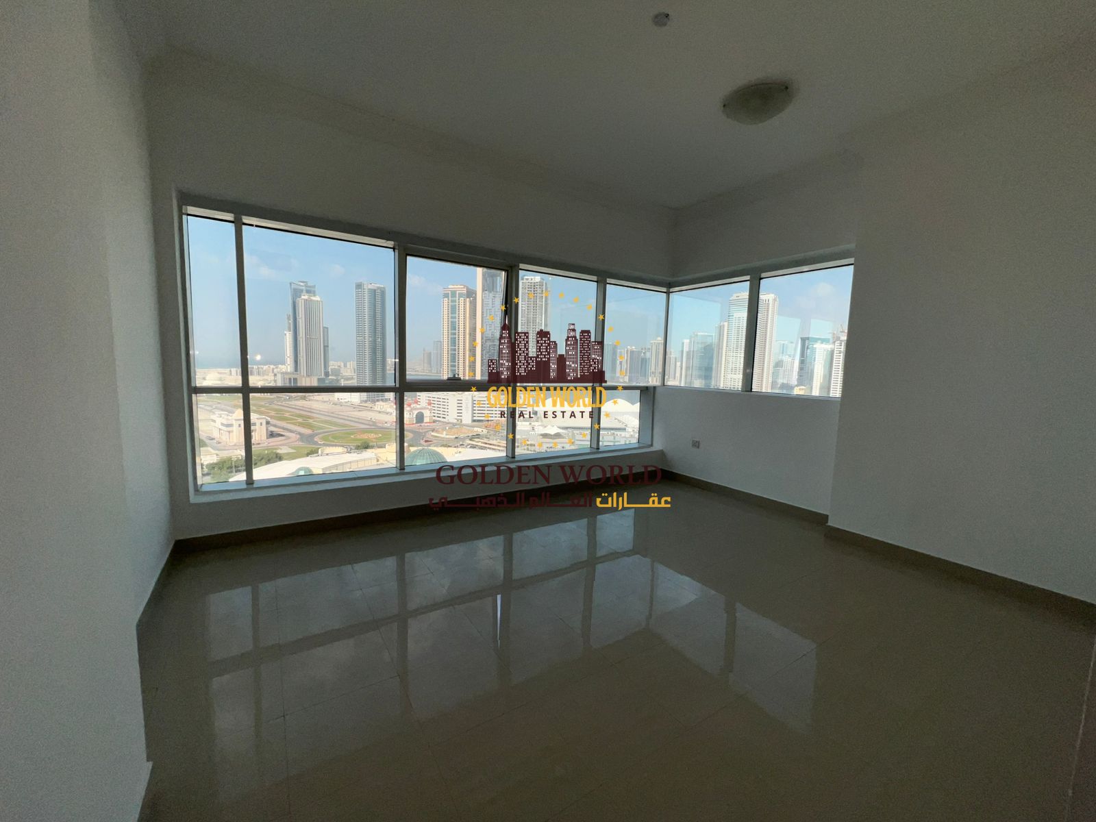 3-bedroom apartment in Al Taawun, Sharjah with sea view, 4 baths, maid room, built-in wardrobes, prime location and easy Dubai access. Rent 75,000 via