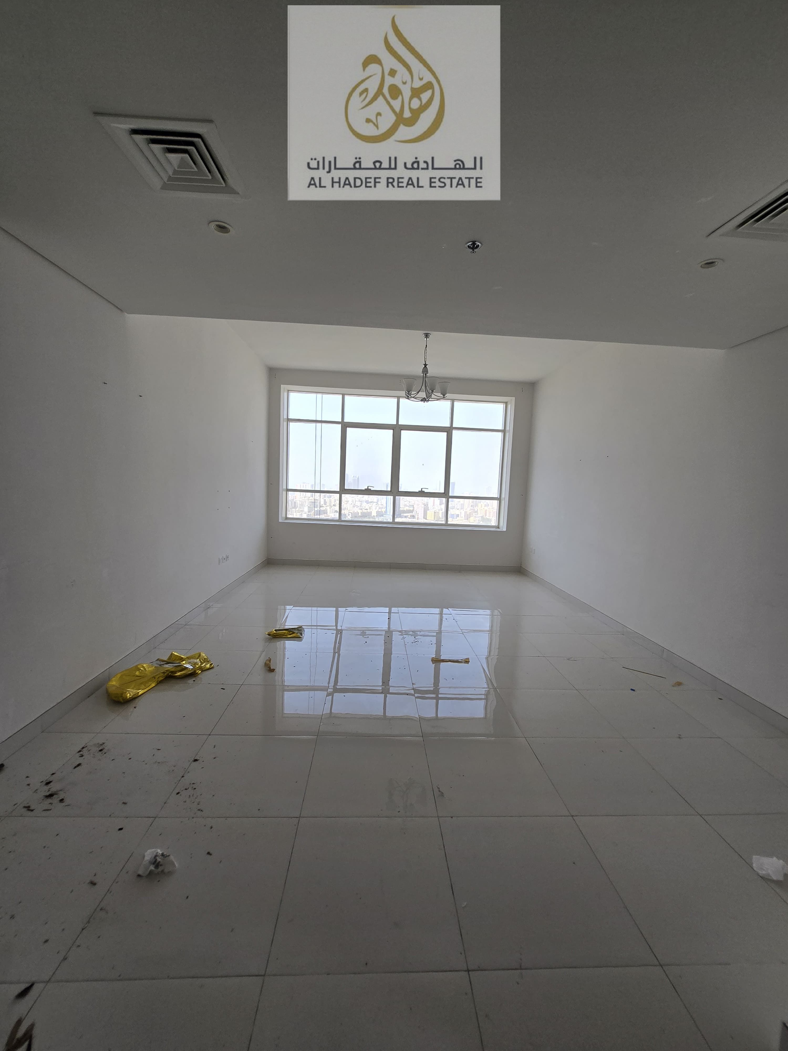 Two bedrooms, a living room, two bathrooms, two balconies with open views, private parking inside the tower, a very large kitchen with central gas, an
