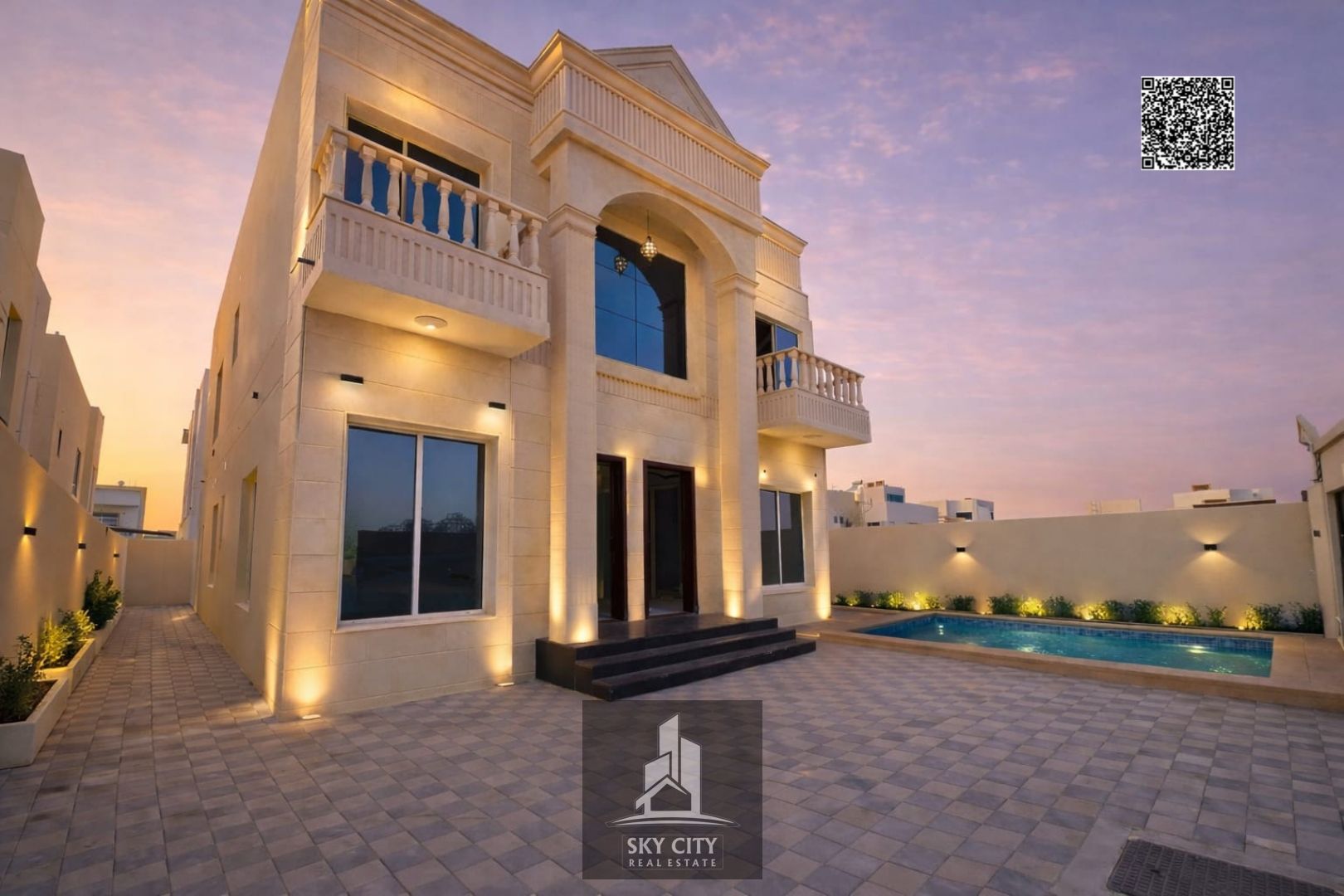 Two floors, 5 rooms, behind Al Hamidiya Park with a swimming pool, custom finishing, 3800 sq ft
