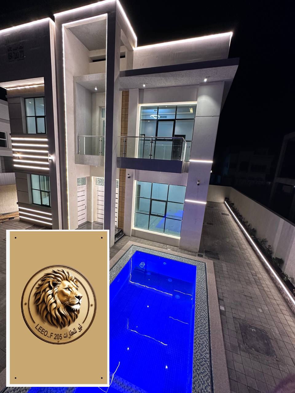 The villa consists of 8 rooms, including a living room and a majlis, in addition to a maid's