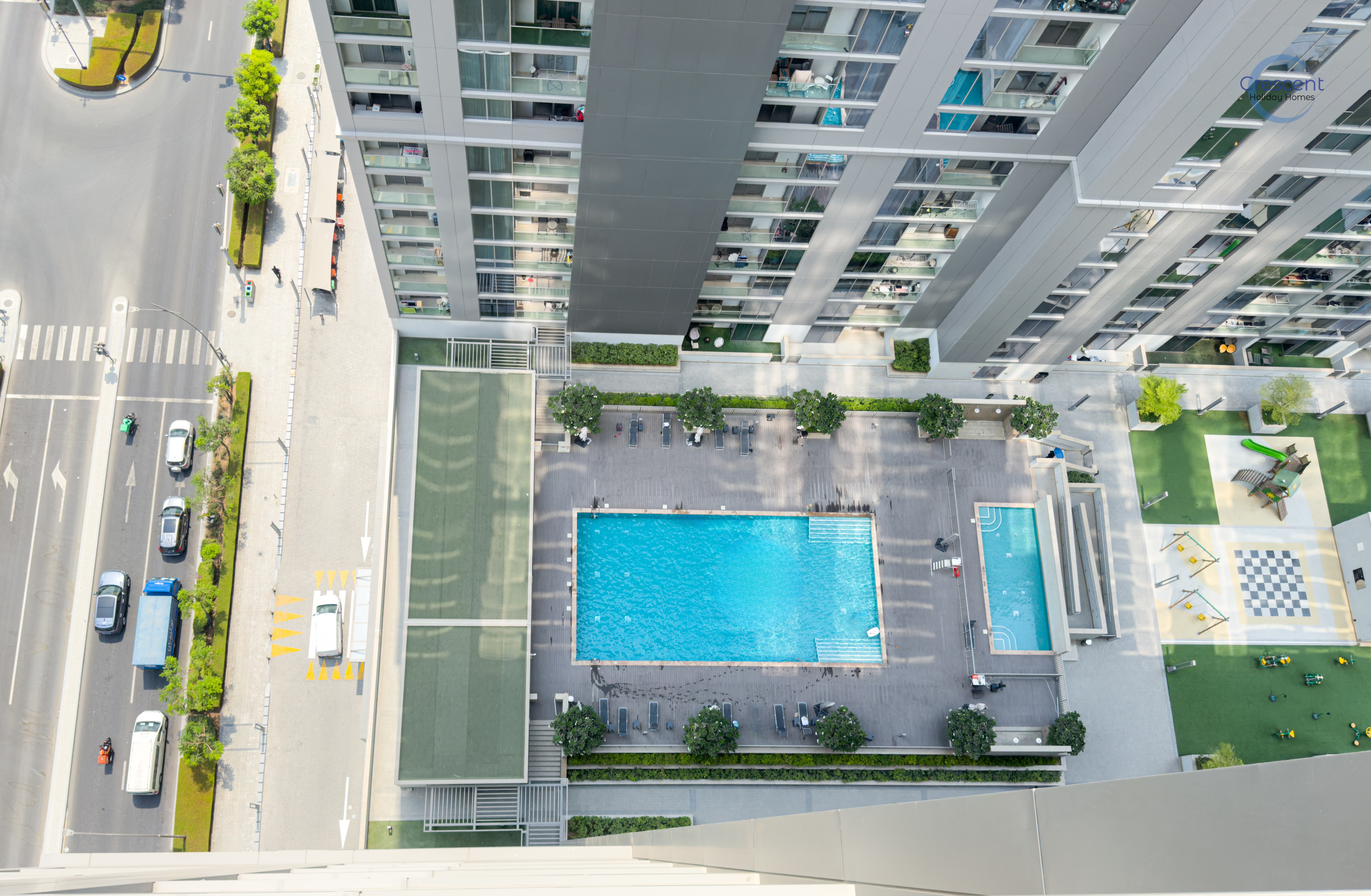 Stylish 2BR Apartment with 2 Private Balconies & Pool View