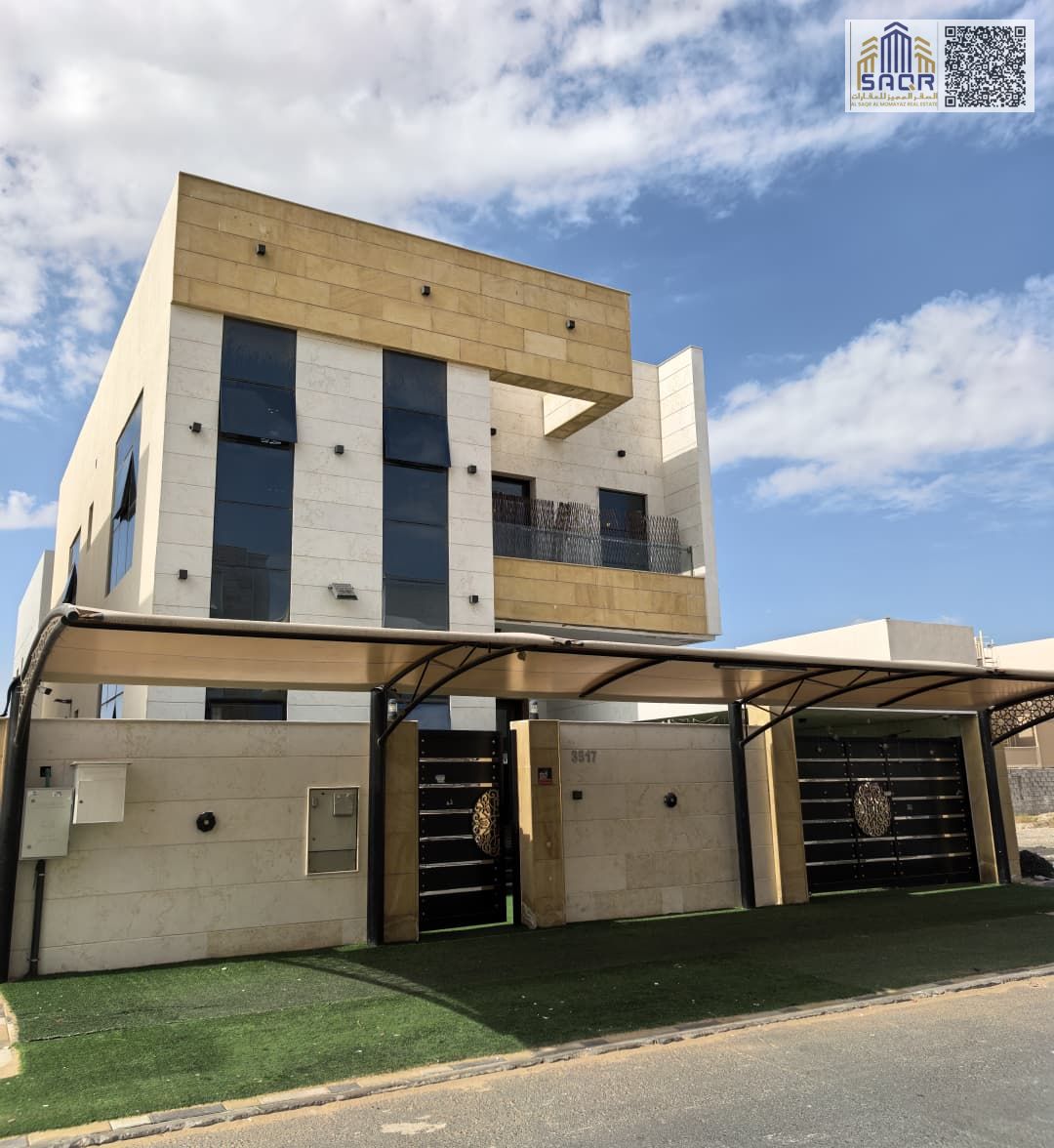 Luxury Villa with Five Master Bedrooms and Master Maid Room Spacious Majlis and Living Area Dual Kitchens Multiple Parking and Premium Features