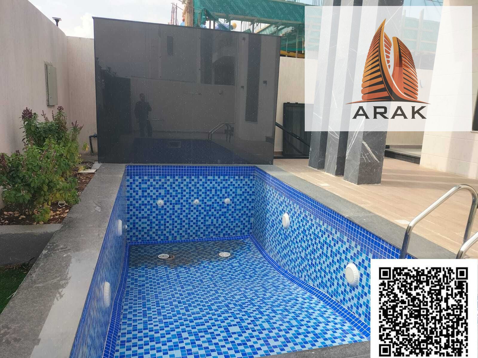 Luxury villa with a private swimming pool available for annual rent in Ajman, Al Helio 2 area