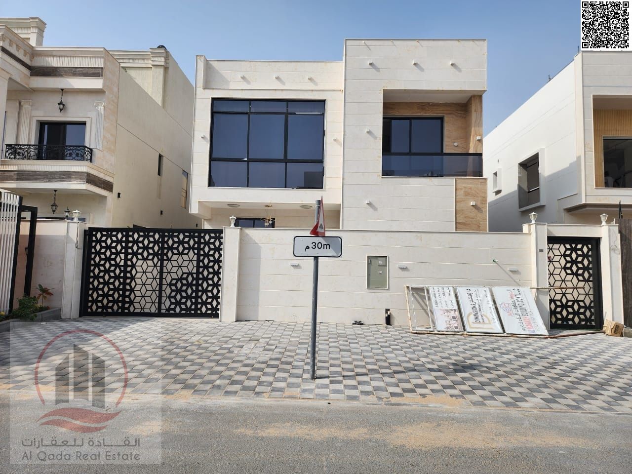 Villas for sale in Al Amrah area, Ajman. Elegant design in a prime location. Registration fees included