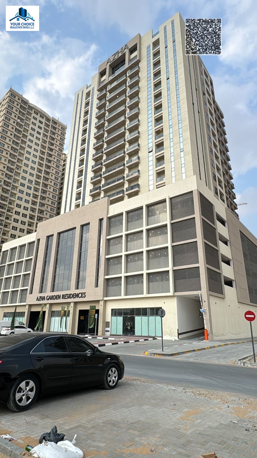 NEWLY BUILDING FOR RENT AVAILABLE STUDIO APARMENT WITH PARKING 27K IN GARDEN RESIDENCES SHEIKH MOHAMMED BIN ZAYED RD - EMIRATES CITY - AJMAN - UAE