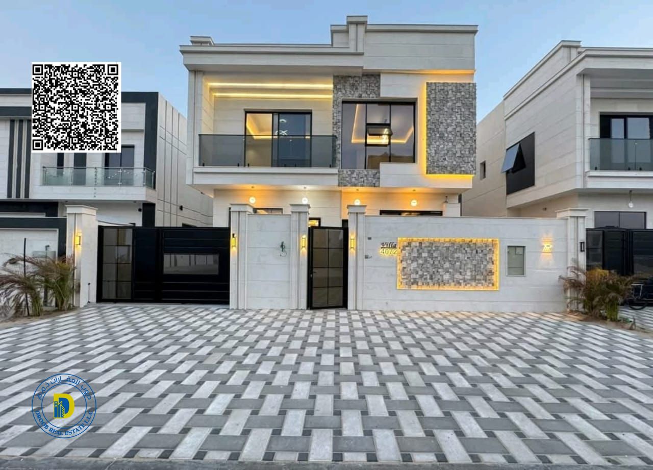 For sale in Al Zahiyah, Ajman: a luxurious modern villa with 5 bedrooms, bank financing, freehold for all nationalities.