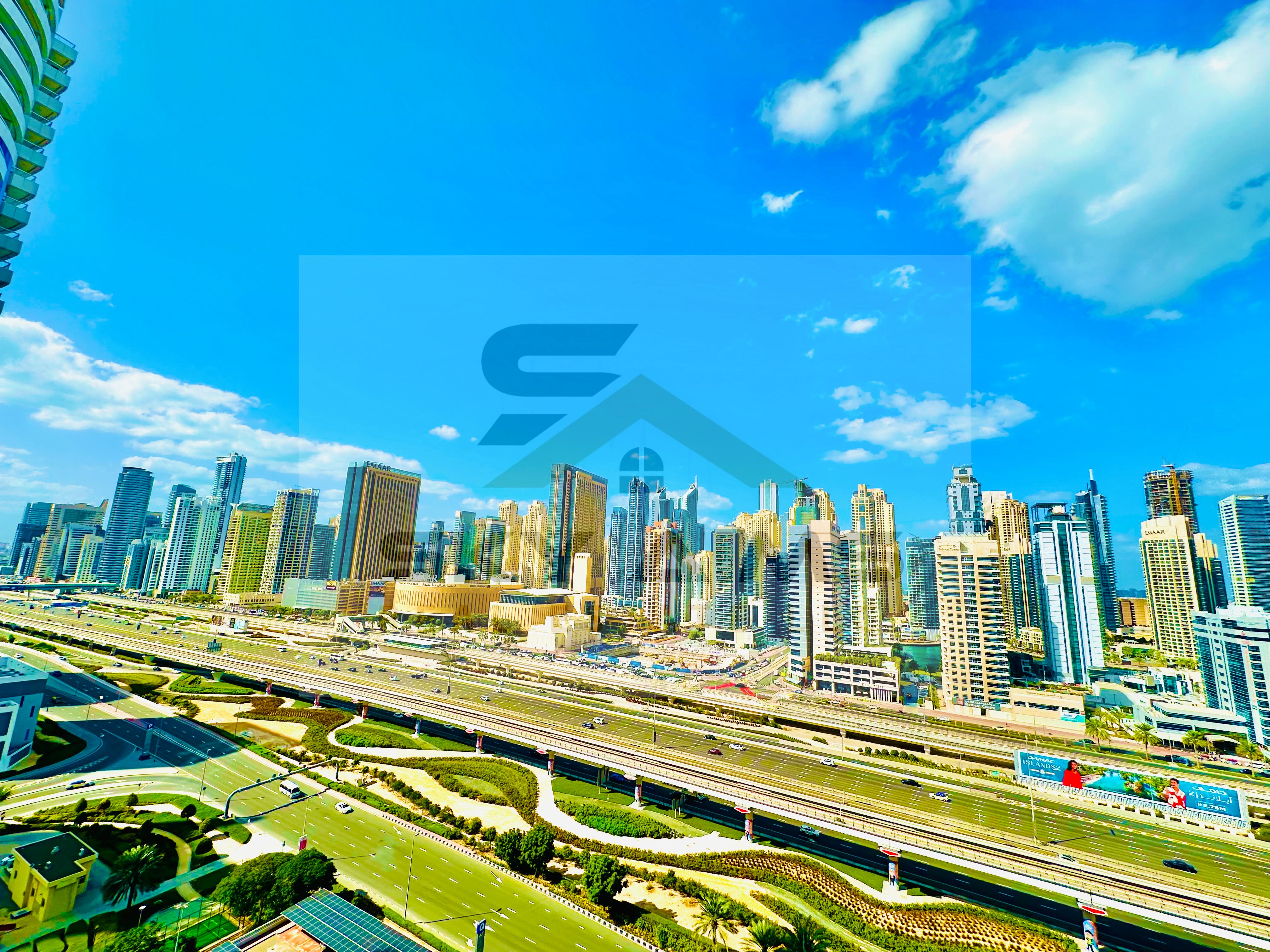 SZR Marina View | Huge Balcony | Semi Furnished | Close To Sobha Metro