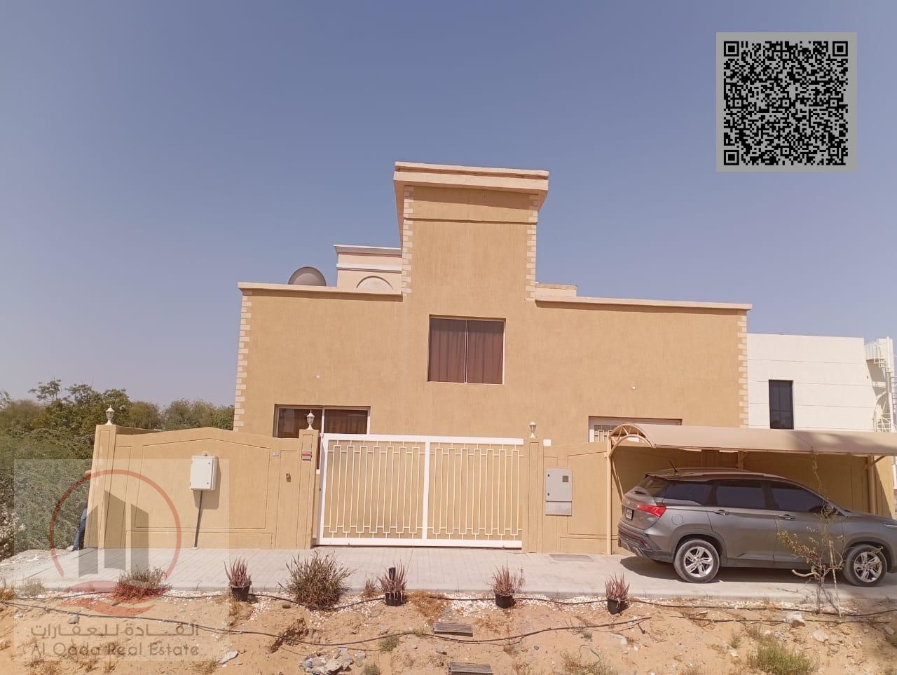 Villa for rent in Ajman, Al Helio area. 4 master bedrooms, living room, majlis, and maid's room. Close to Sheikh Mohammed Bin Zayed Road.
