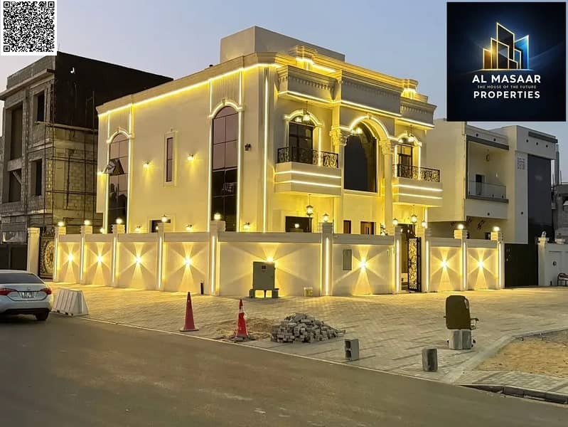 Villa with all registration and ownership fees included, on the main street, ready to move in, in one of the most prestigious areas of Ajman, freehold