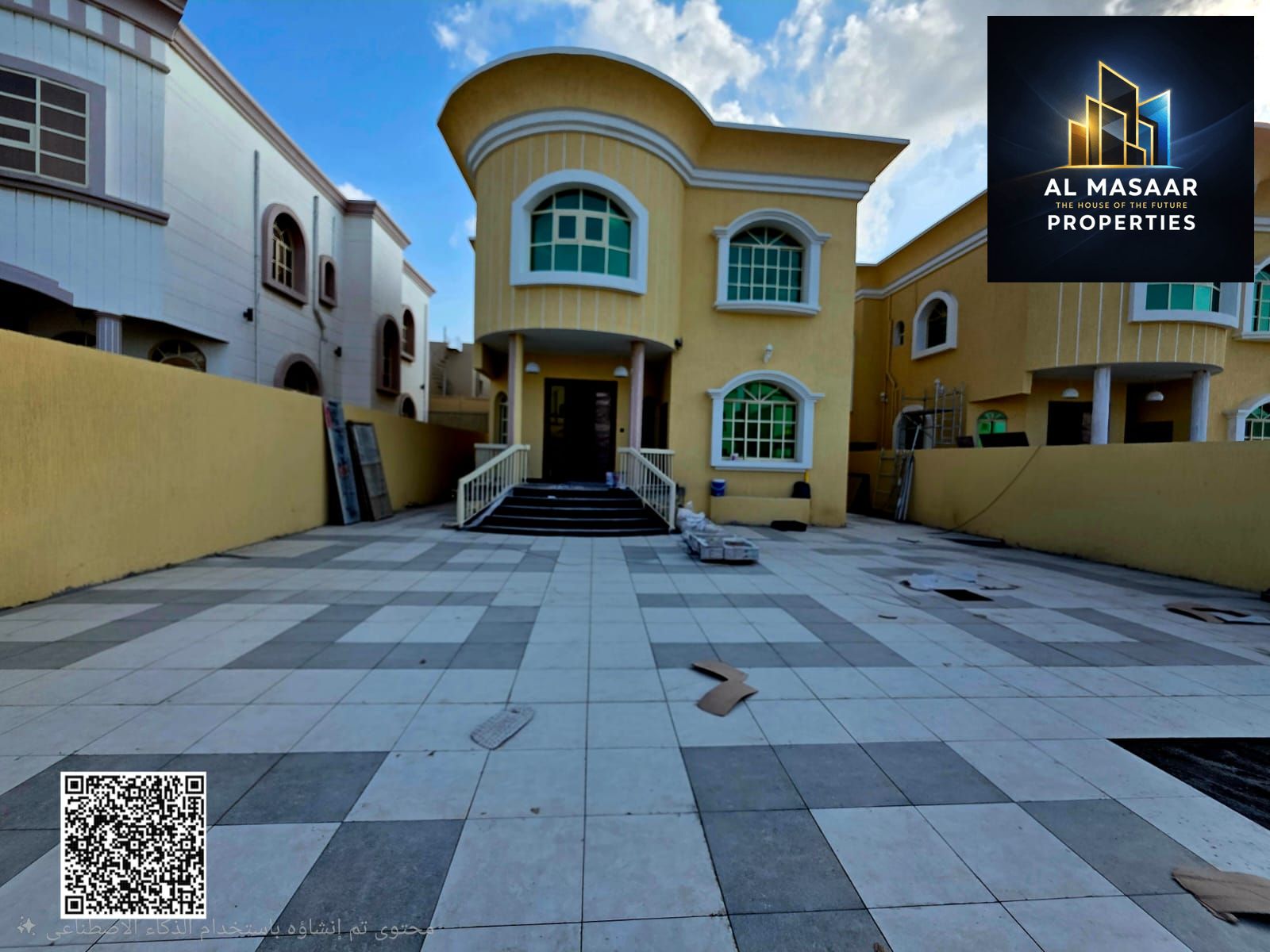 Corner villa at an excellent price, ready to move in, 5000 sq ft, in one of the most prestigious areas of Ajman, freehold ownership.