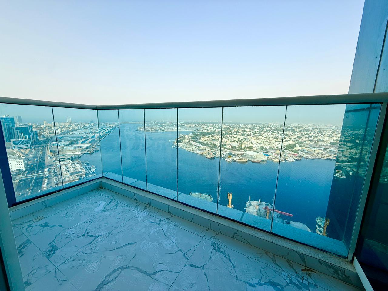 Two-bedroom apartment with a living room inside Al Waha Towers. Live in luxury and enjoy the sea atmosphere and the wonderful view.