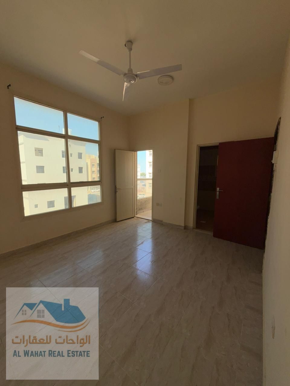 A spacious one-bedroom apartment with a living room and two bathrooms is now available for annual rent in Al-Aliya. It features a balcony and is curre