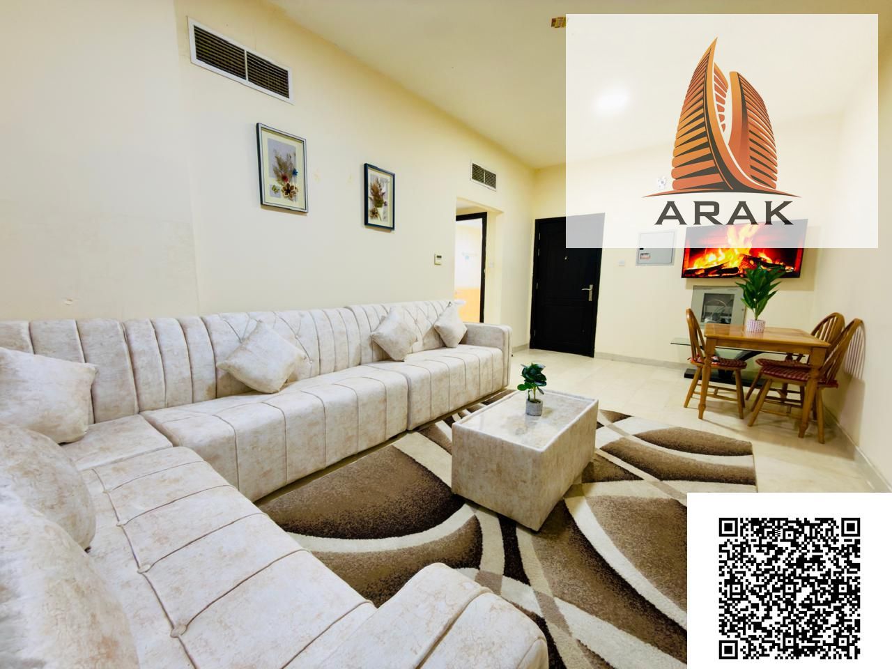 For rent fully furnished one bedroom apartment with living room in a clean building Location Ajman Al Rawda 3