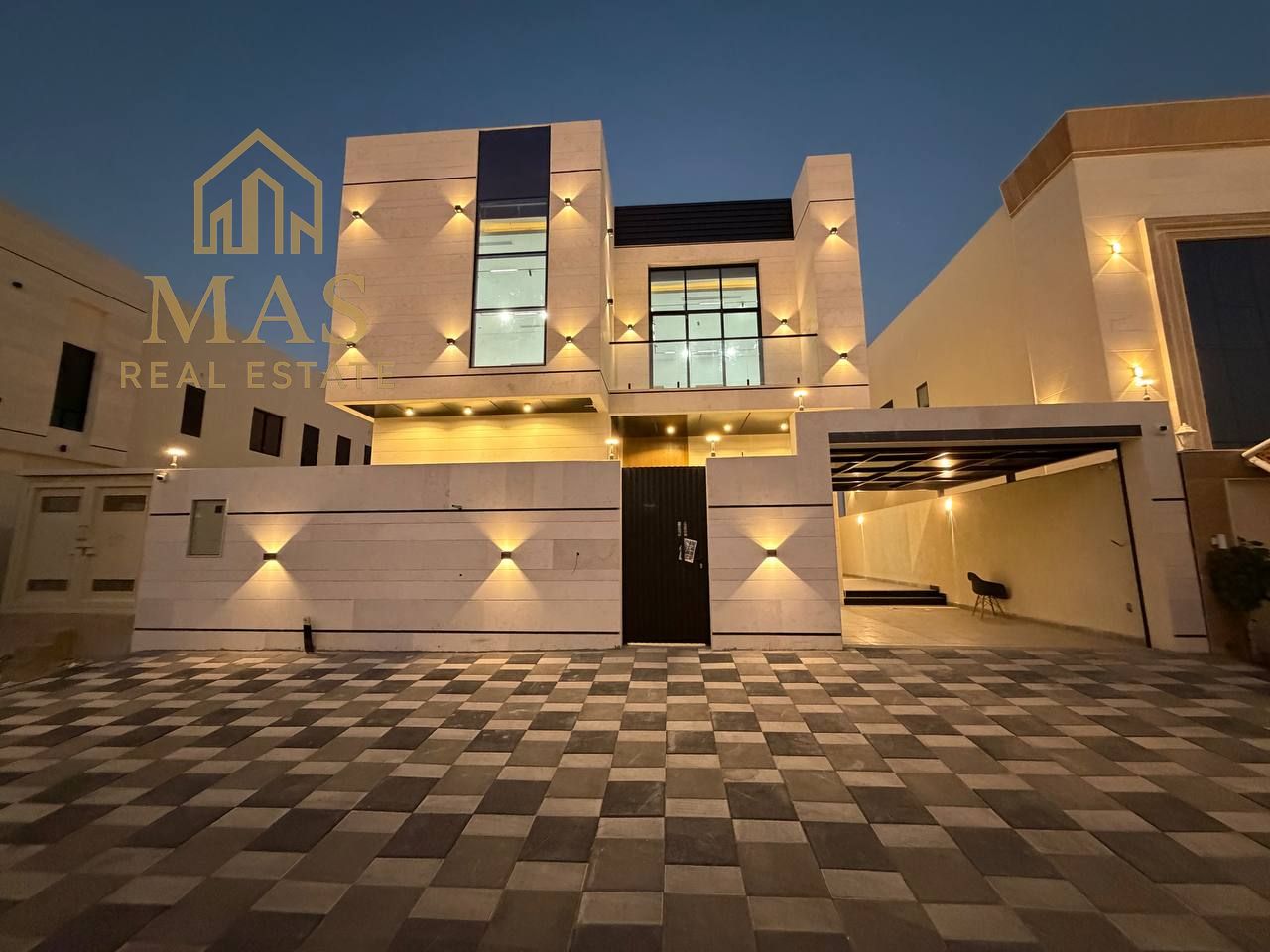 Modern Villa for Sale in Al Helio2, Ajman | Stone Facade | 7 Master Bedrooms