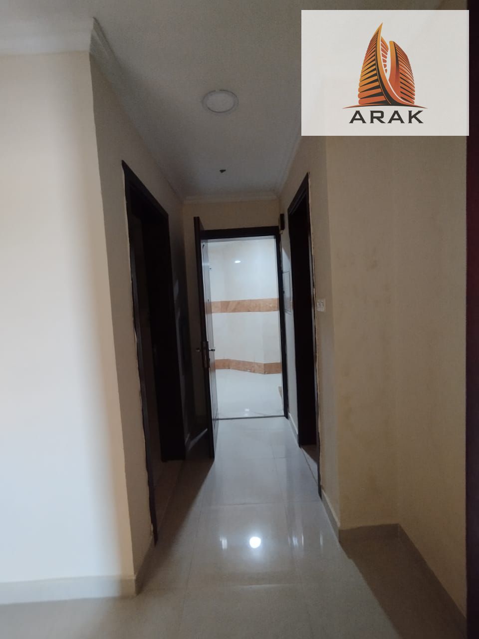 One-bedroom hall apartment for rent in Al Rawda, featuring two bathrooms and a balcony,