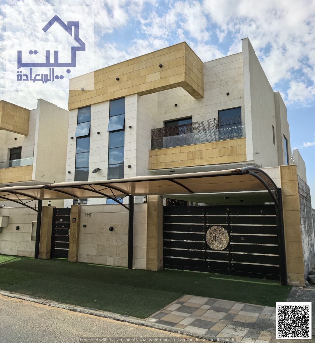 **Villa for rent in the heart of Al Yasmeen – First occupant, ready to move in, 5 master bedrooms, close to all services, on the main road, very attra