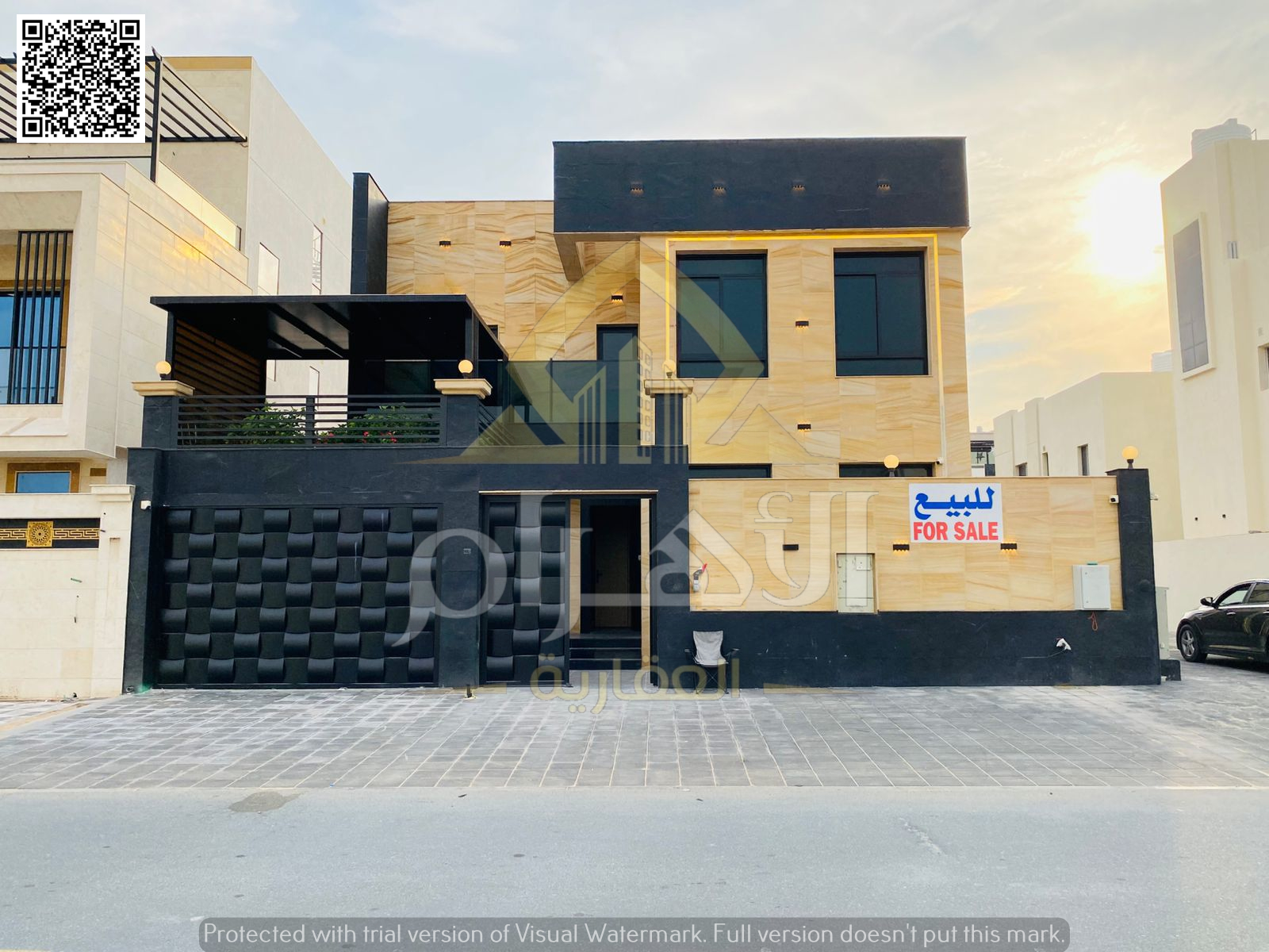 Luxury villa for sale in Al Zahiyah area, freehold ownership for all nationalities, no fees for life, close to all services and main roads, near Sheik