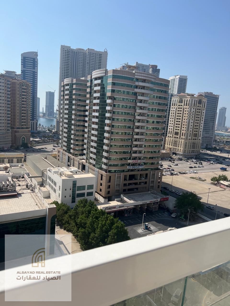 Three rooms and a hall with an open view located in Al Qasba, Amir Bu Khamsin Tower