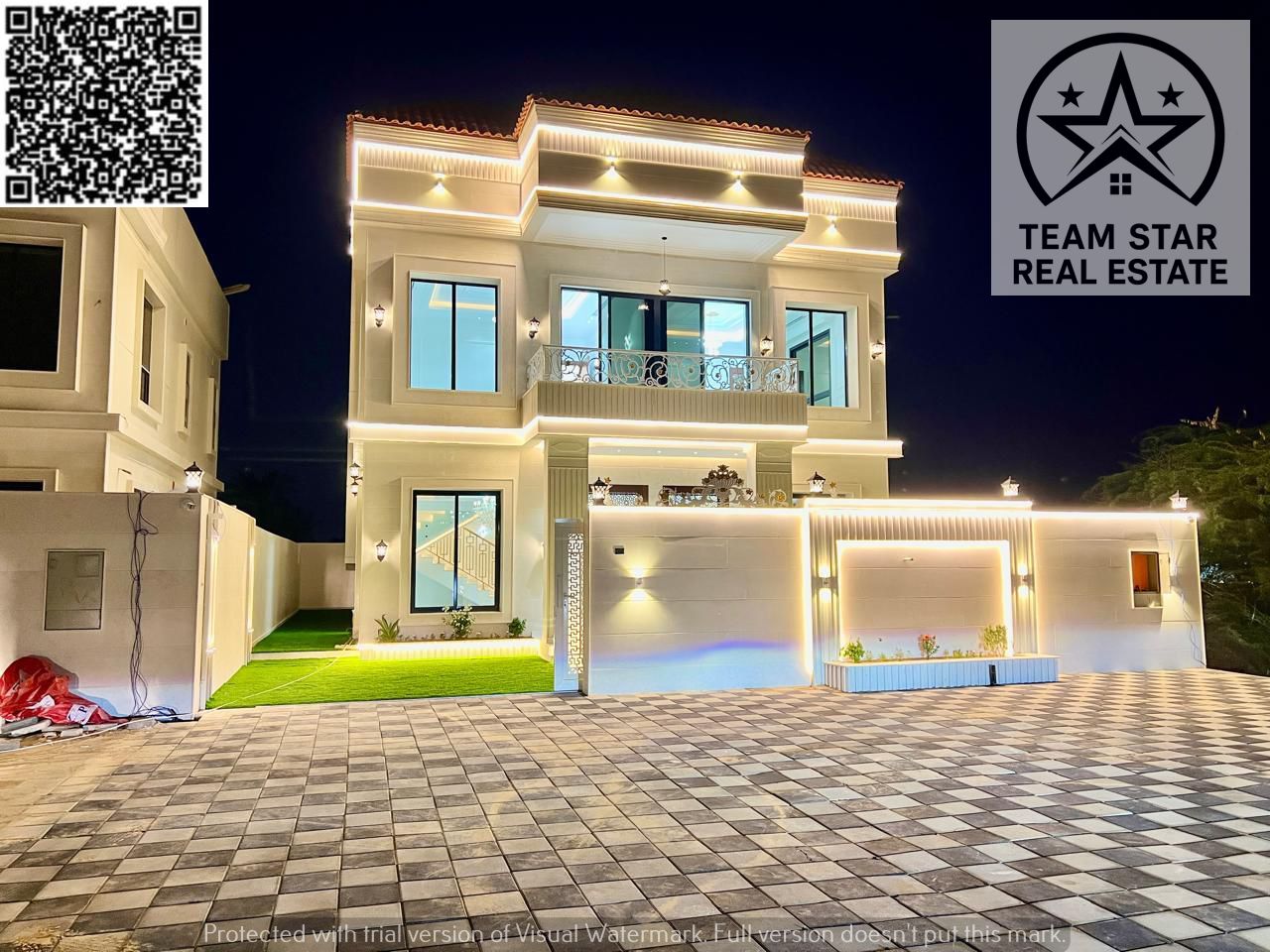 High-end villa, first occupancy, spacious rooms with wardrobes