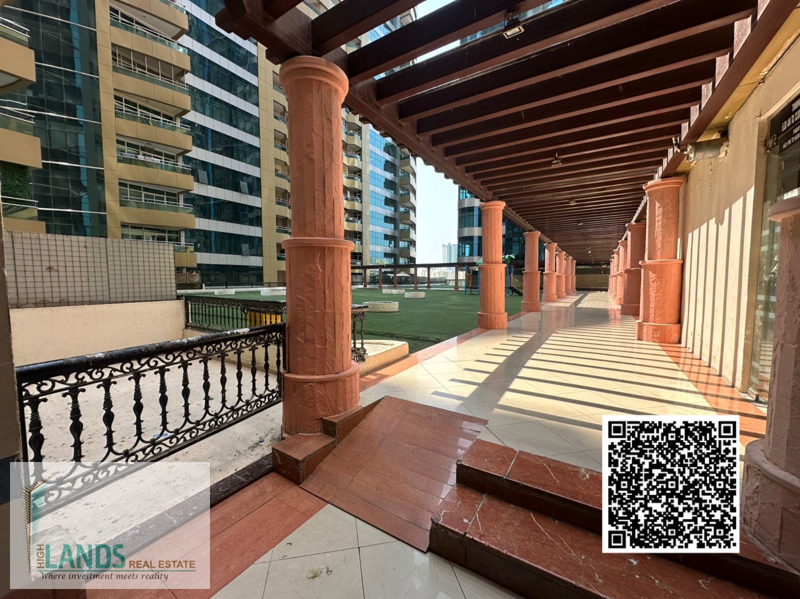 Spacious Balcony Studio Apartment for Sale in Horizon tower A, Al Rashidiya Ajman.