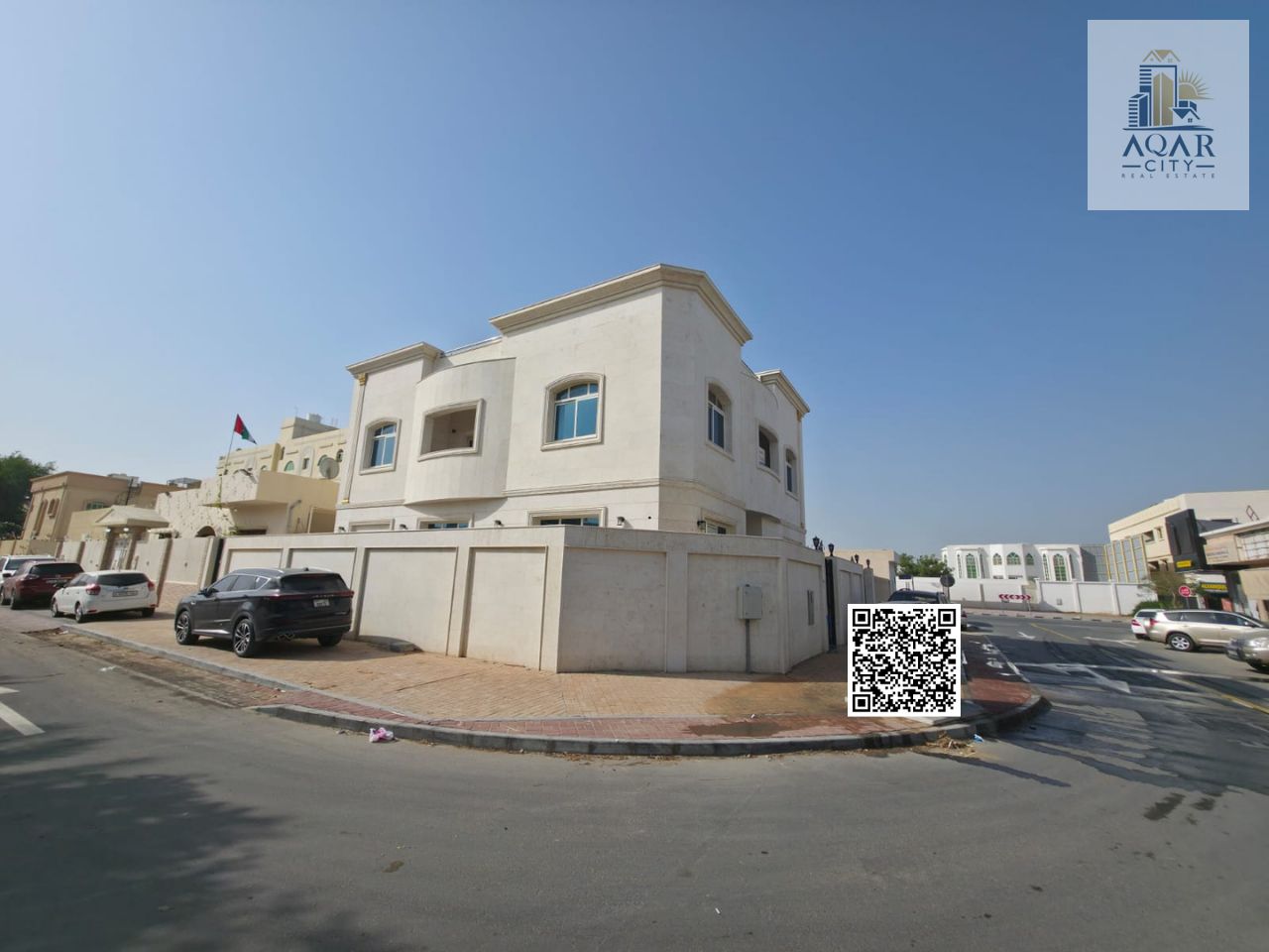 include water & Electricity and Air Conditioners | Brand New Corner Villa | 2-Side Stone Facade | Near Shk Ammar St | 6 BR | 2.2M