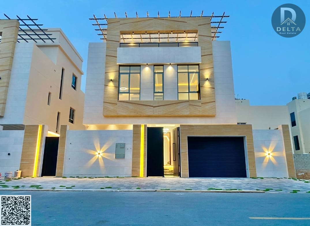 For sale: A stunning modern villa in Al-Haliou 2 area. It features three floors, five rooms, and includes air conditioning, electricity, and water, al