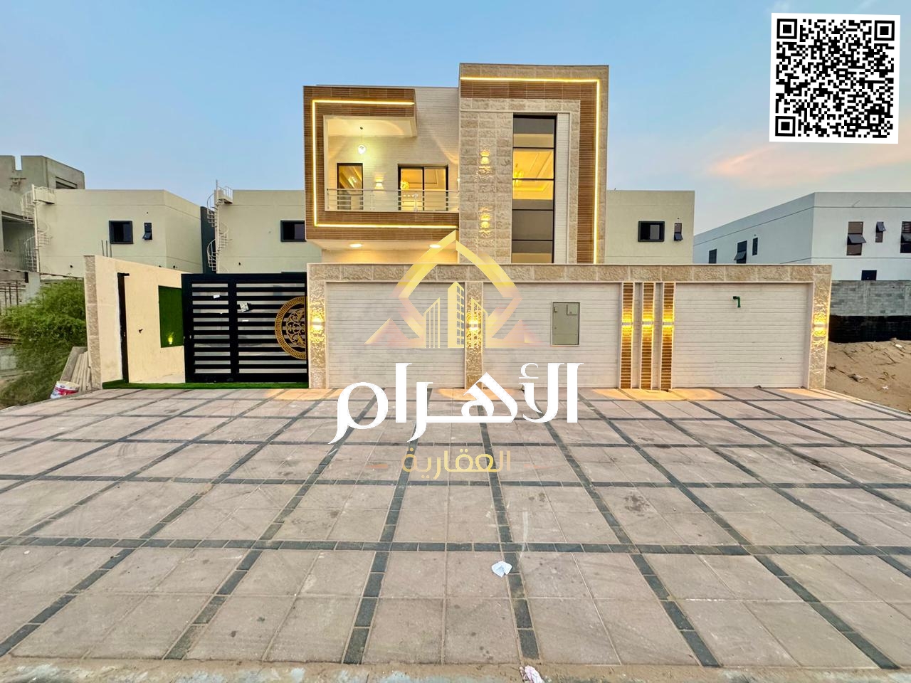 Direct from the owner, including all ownership fees: a villa in one of Ajman's most luxurious villas, built and finished to a super deluxe standard, w