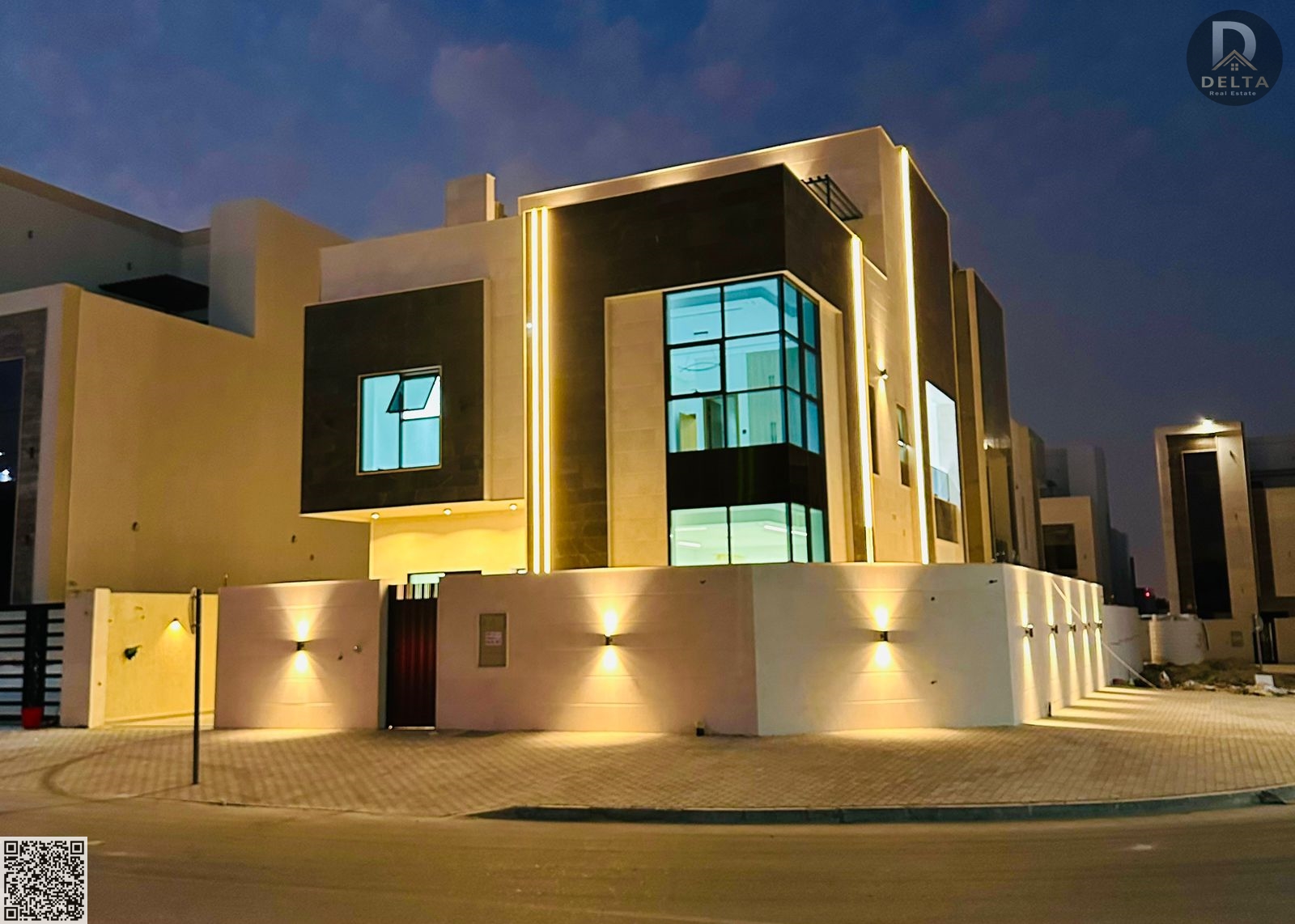 For Sale: Corner villa on two paved streets in Al Helio 2 area, Ajman - close to the mosque and Sheikh Mohammed Bin Zayed Road. Ground floor + 2 floor