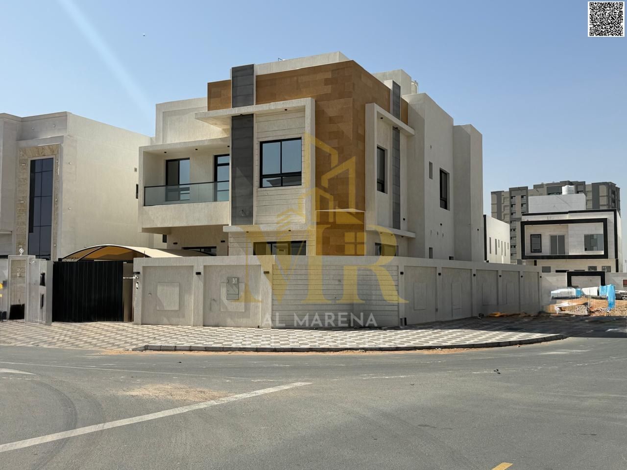 Luxury corner villa for sale in Al-Haliyo 2 – 6 master bedrooms + maid's room | Two floors and a roof | Spacious area, freehold ownership