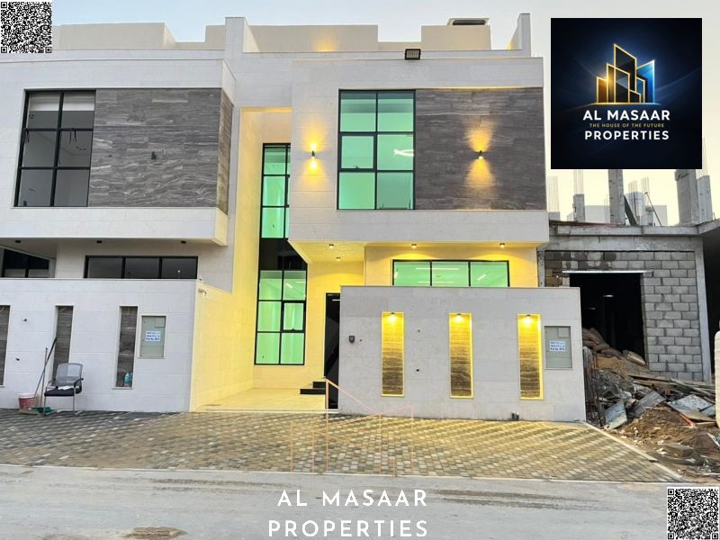 Villa for sale in Ajman, including registration and ownership fees, with a down payment, freehold ownership for life.