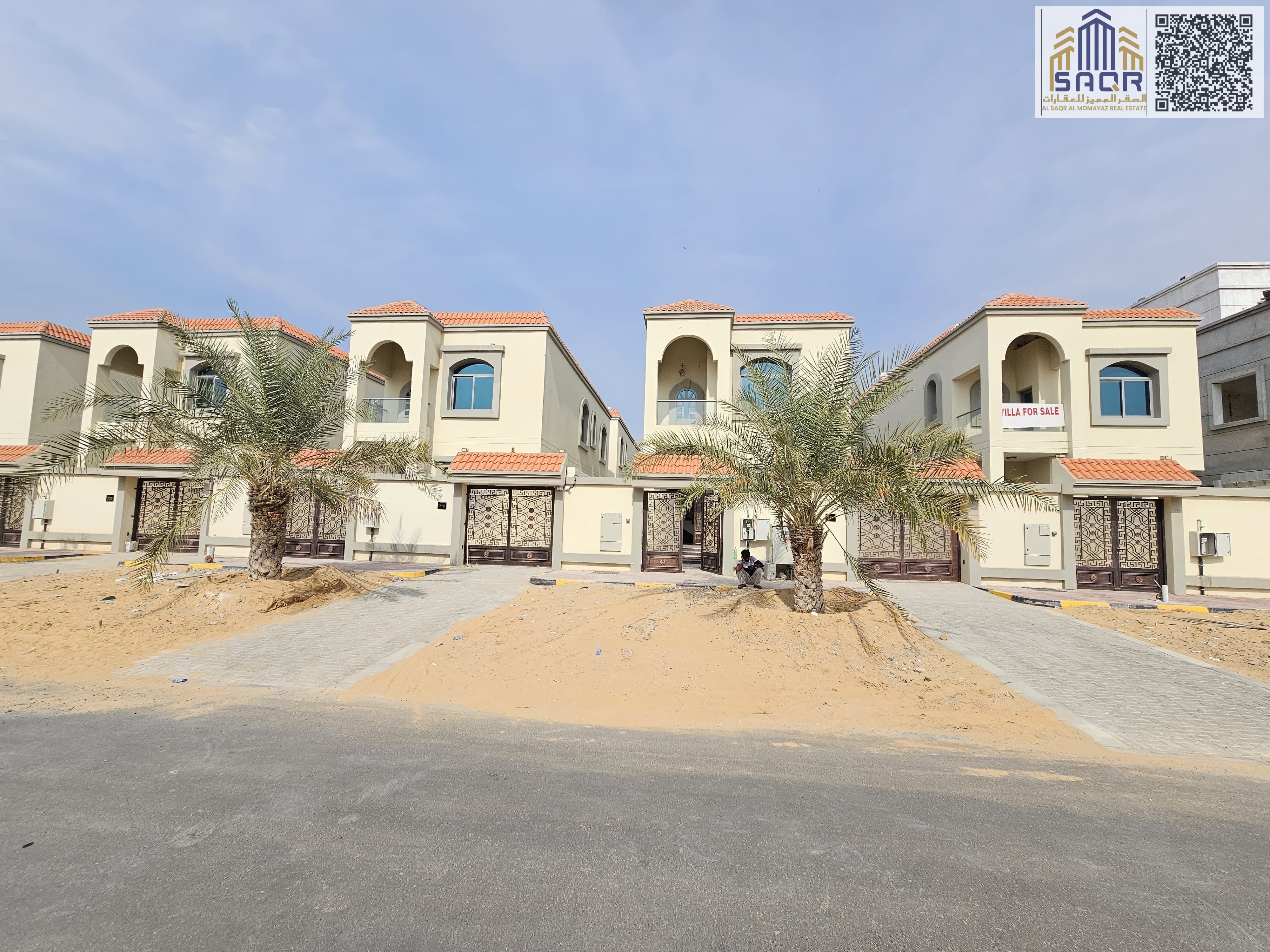 Villa for rent in Al Helio, next to the mosque and park | 4 master bedrooms | 2 living rooms | Kitchen + Maid's room | AED 100,000 Negotiable