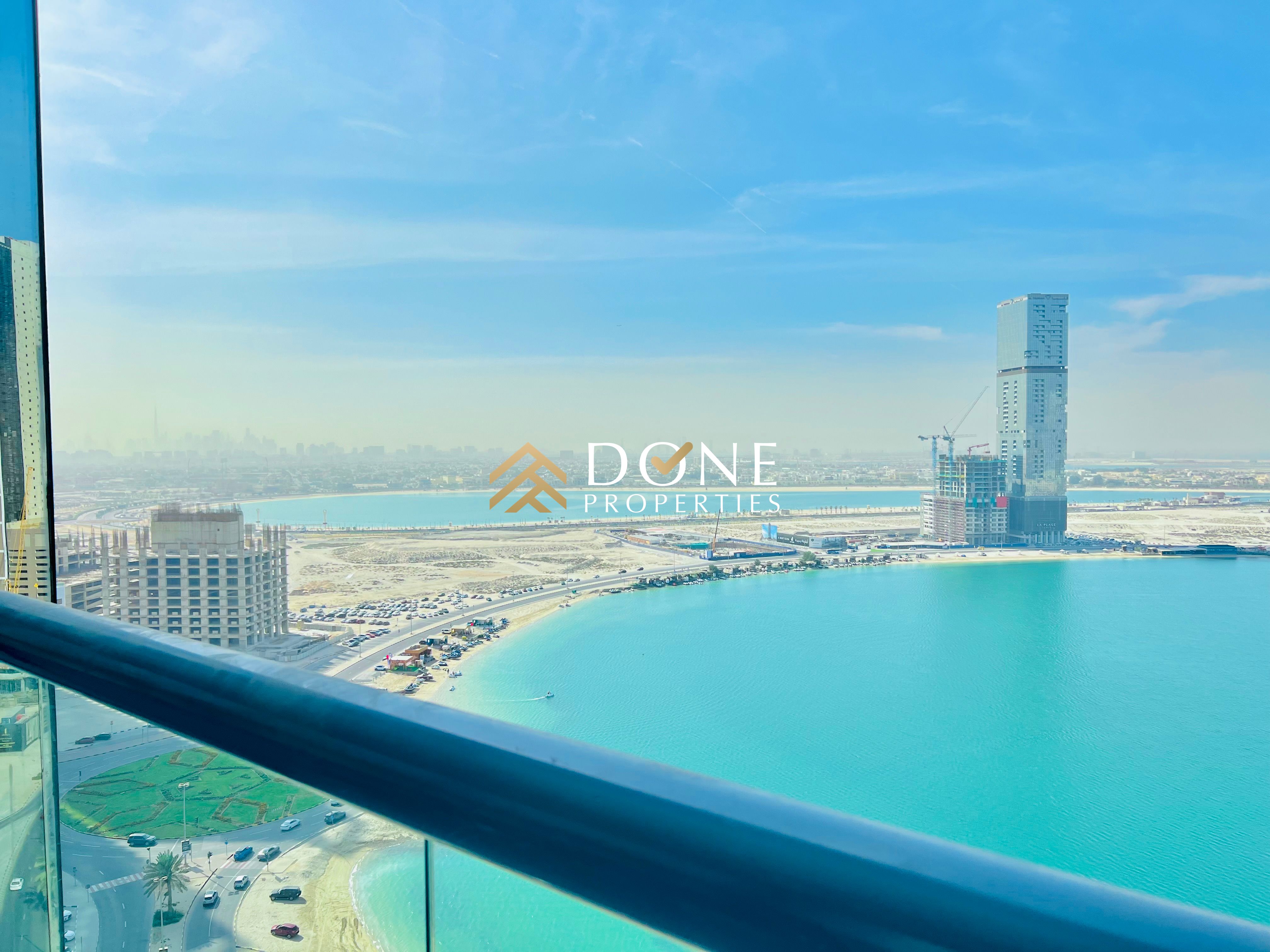 Elegant 3bhk with maid -Fully sea view -Close to dubai-All rooms with wardrobe