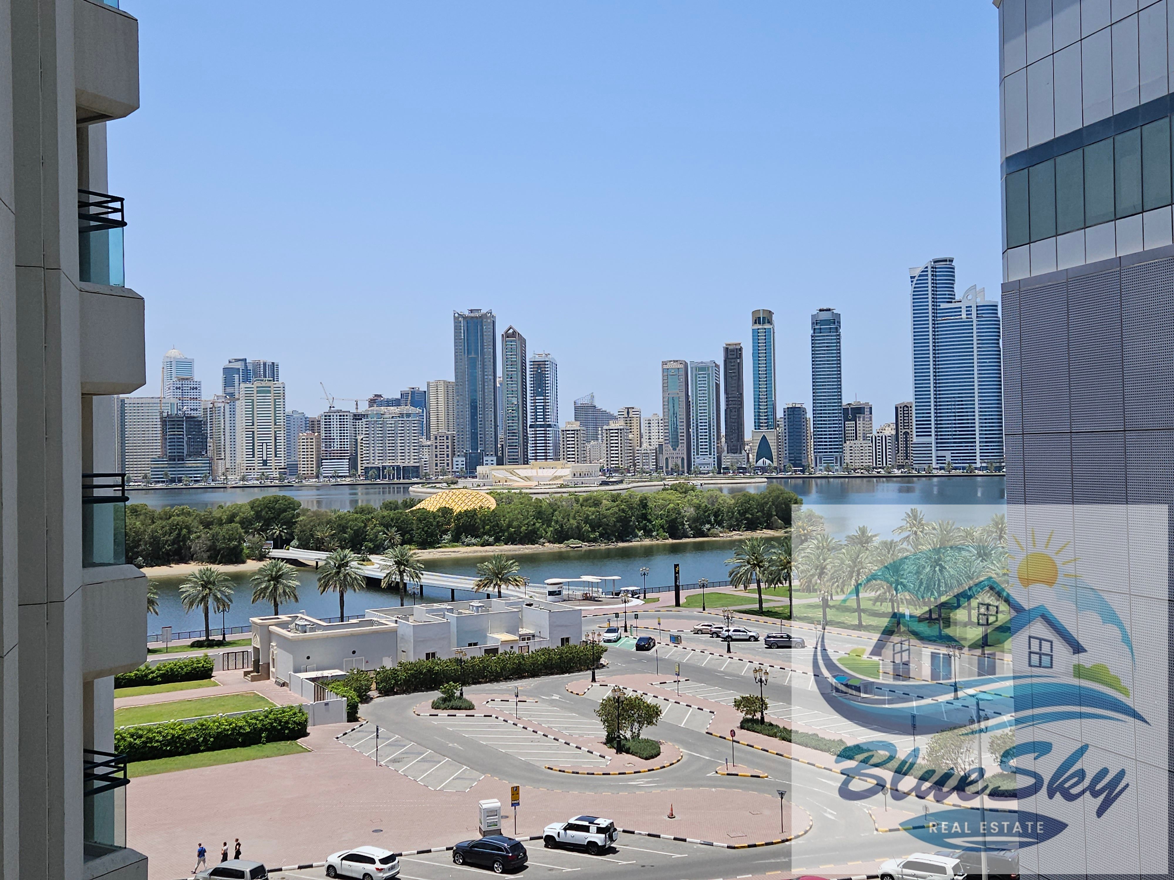 Chiller free ac 3bhk with balcony wardrobe close hall made room corniche view just for rent 80k