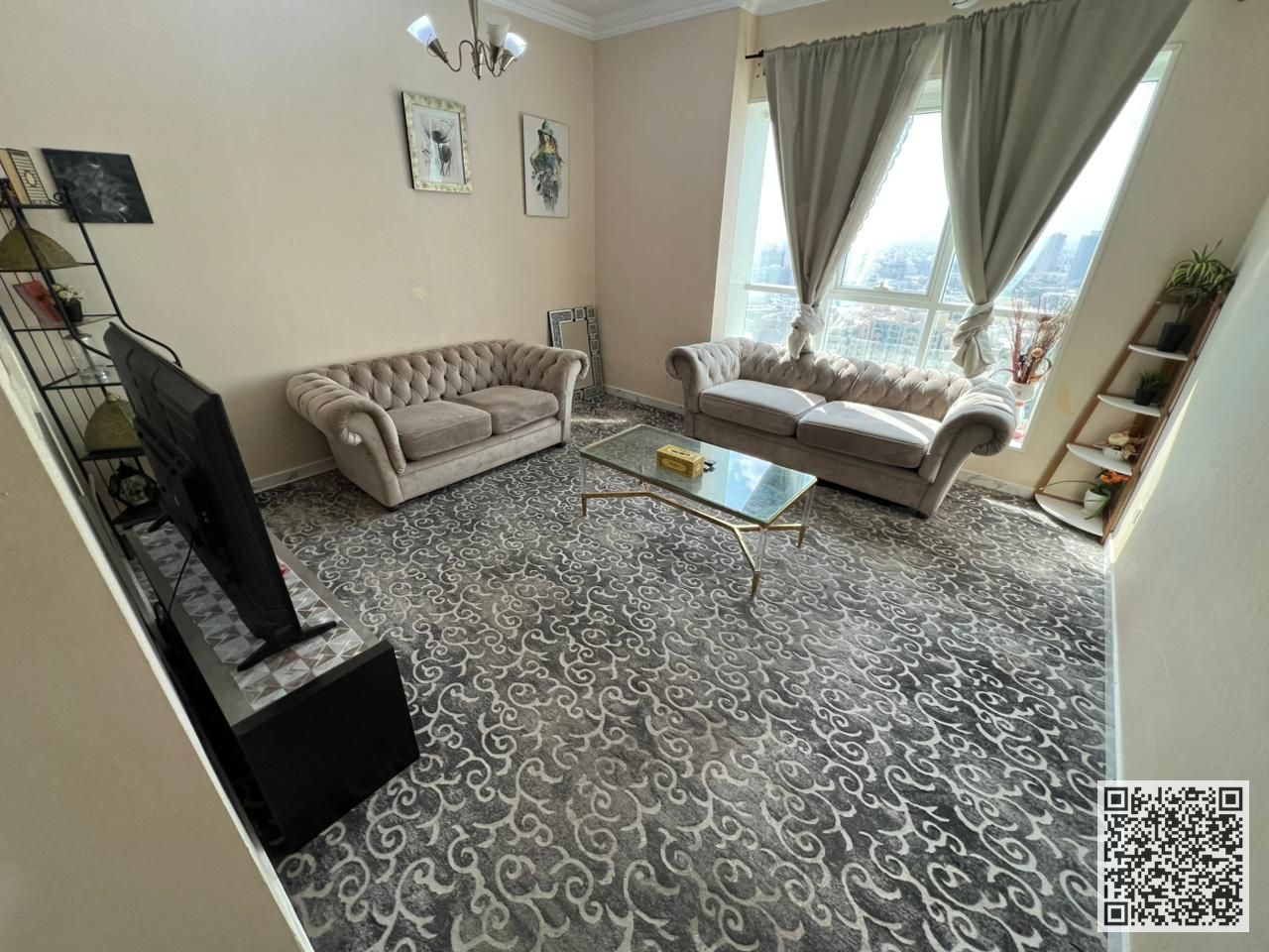One-bedroom apartment with a living room Fully furnished for monthly rent in Ajman, Al Rashidiya 1 - Al Waha Towers - Fully furnished,