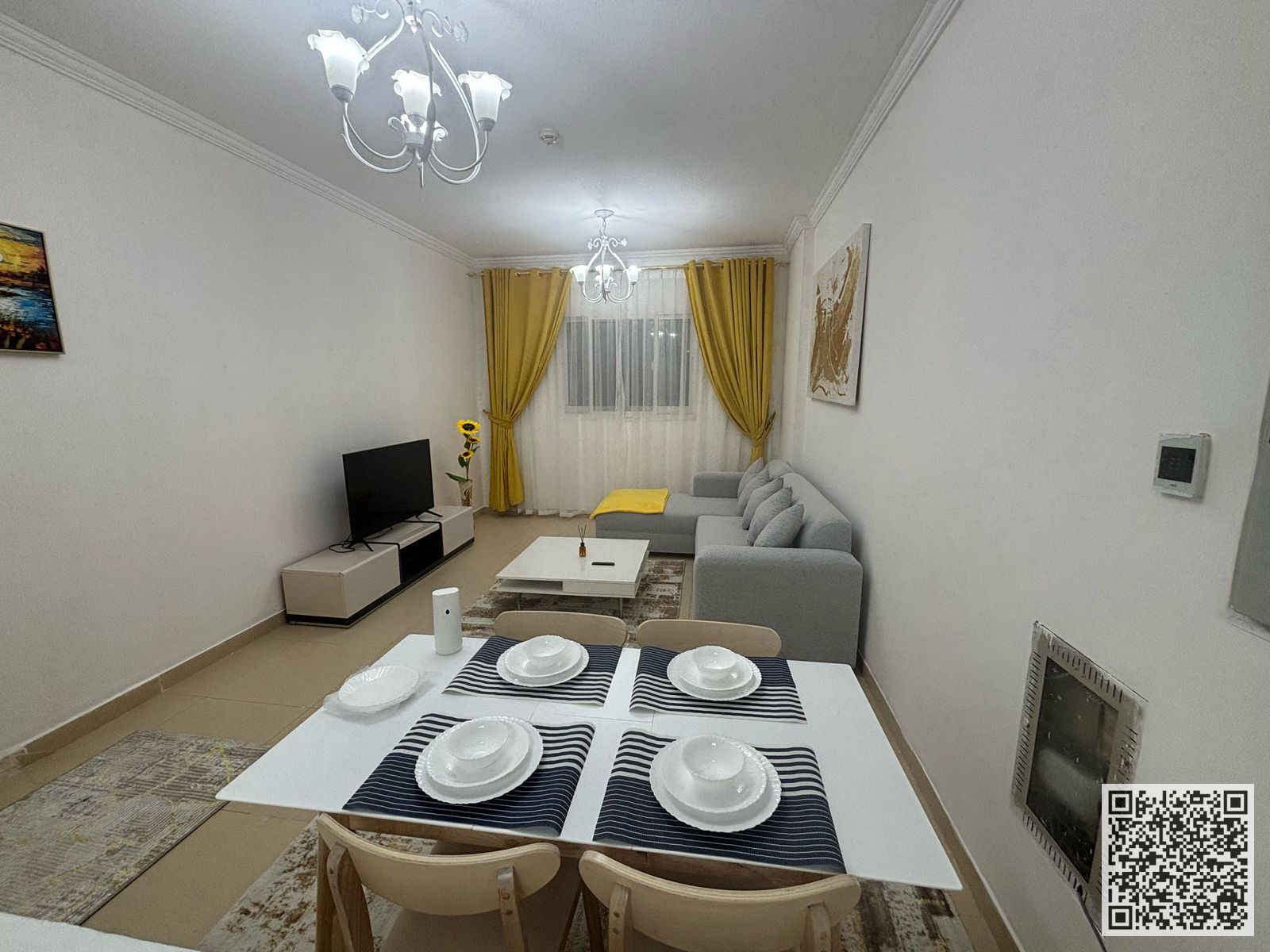 Luxury 1-Bedroom Furnished Apartment for Monthly Rent in Al Yasmeen Towers – Al Jurf 2 Spacious and elegantly designed apartment Fully fur