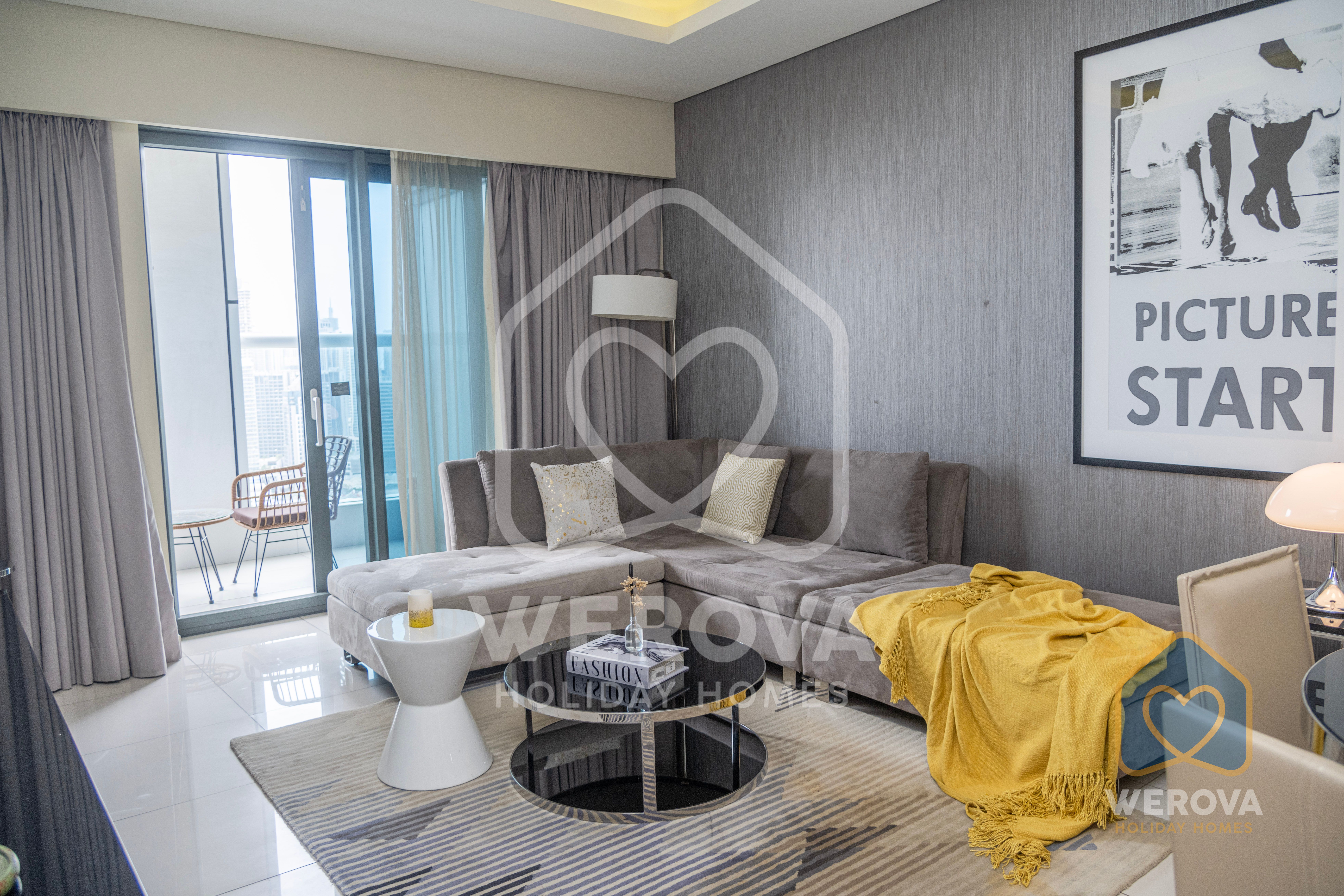 WEROVA - Burj Khalifa View | Luxurious 1 BR | Prime Location | All Bills Incl.