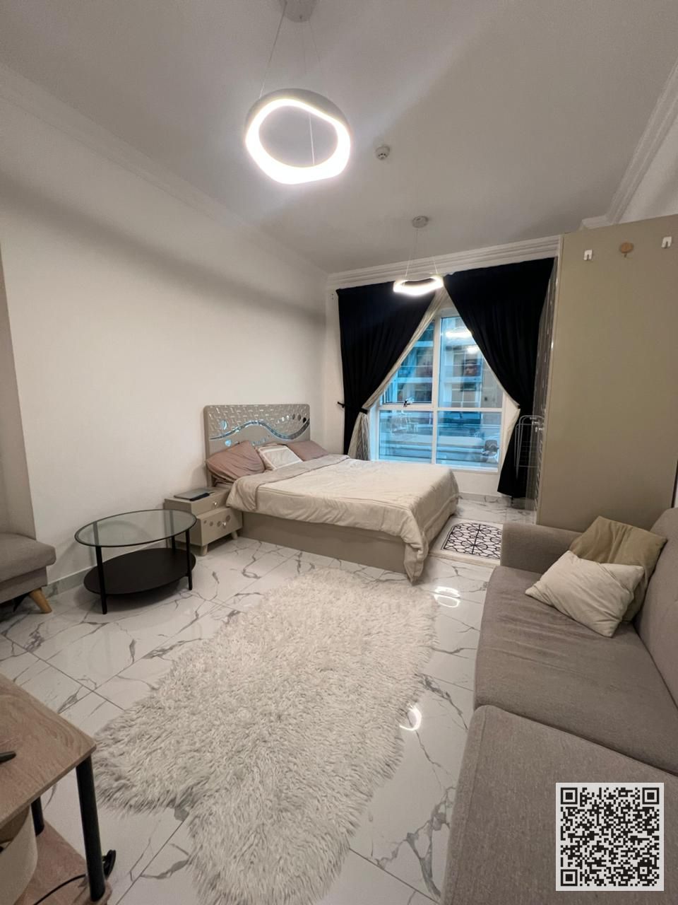 Studio with a fully separate kitchen, Fully furnished new, very elegant furniture, including all bills, with a gym, swimming pool, and private parking