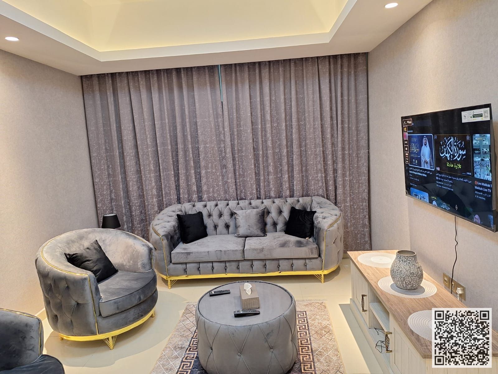 The most luxurious and beautiful fully furnished one-bedroom apartment for monthly rent in Ajman, Al Rashidiya, including all bills and internet