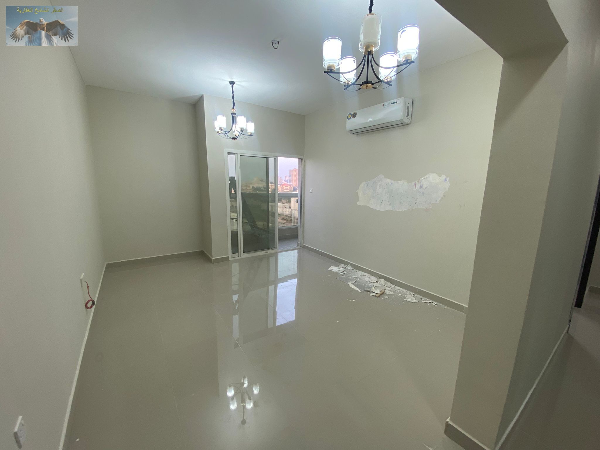 A beautiful one-bedroom apartment with a living hall and a large space, featuring a practical design that provides comfort. It includes a balcony that