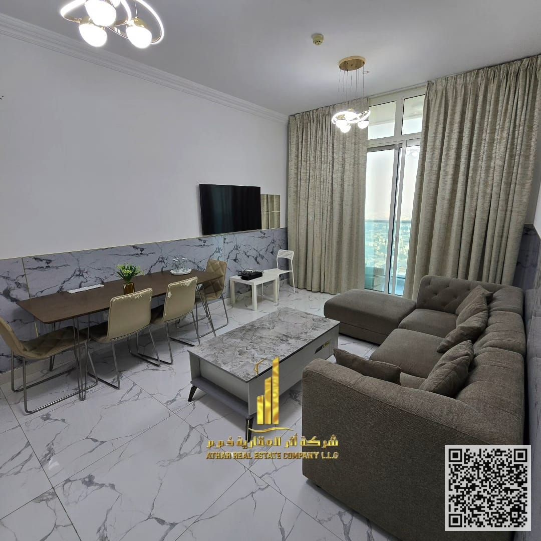 With a breathtaking sea view, the most luxurious and elegant two-bedroom apartment, fully furnished with brand new, high-end furniture, in a prime loc