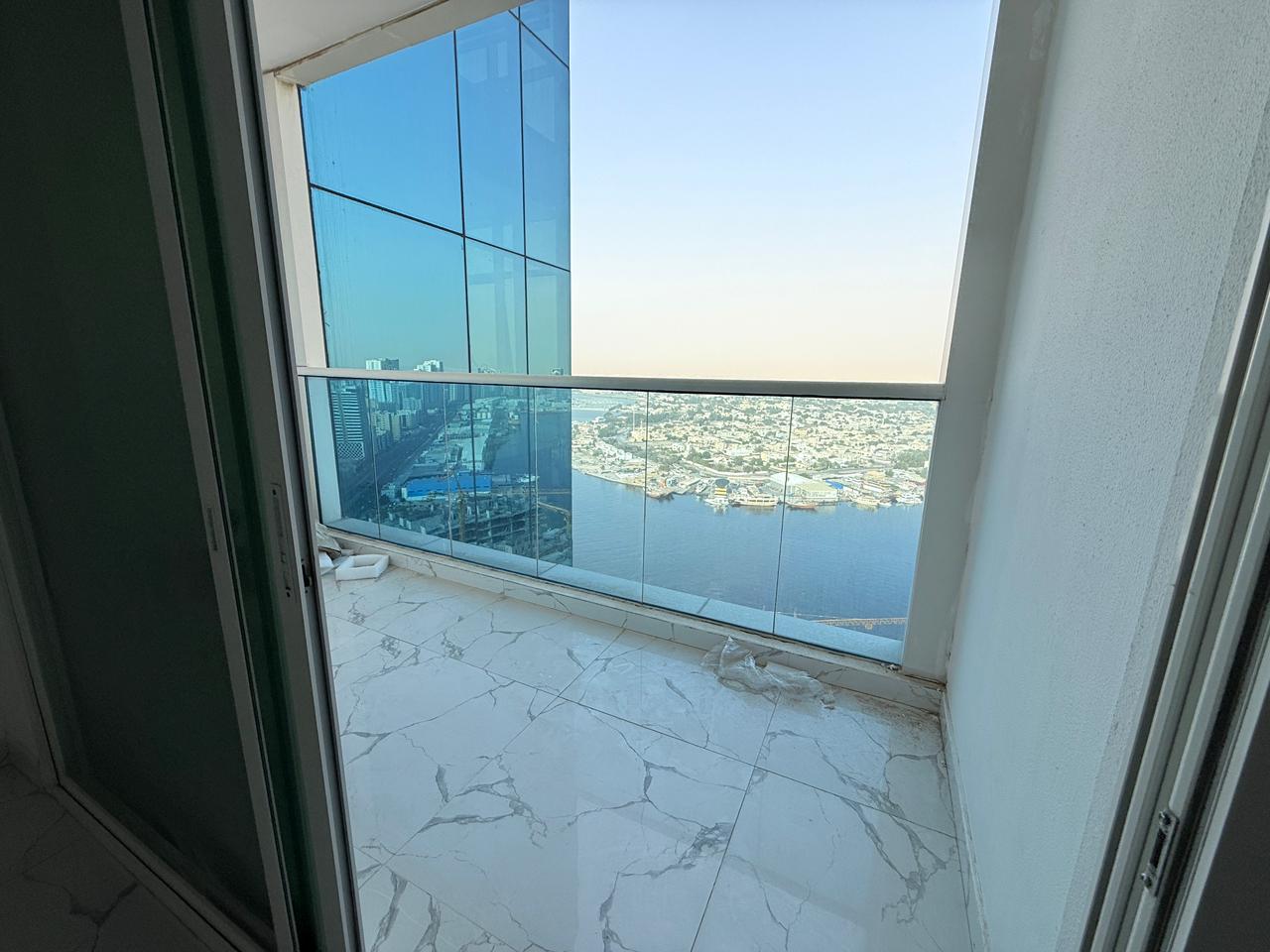 For annual rent The most beautiful and luxurious apartments in Al Waha Towers with a full sea view Two bedrooms and a spacious living room Two balconi