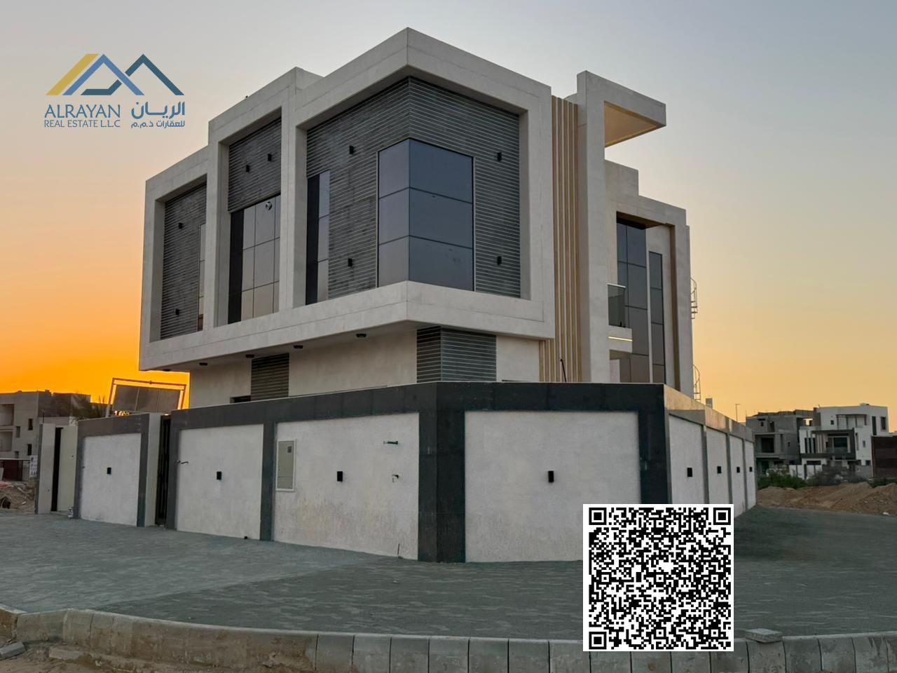 Corner plot on two streets, freehold, open to all nationalities with easy bank financing options, near the mosque.
