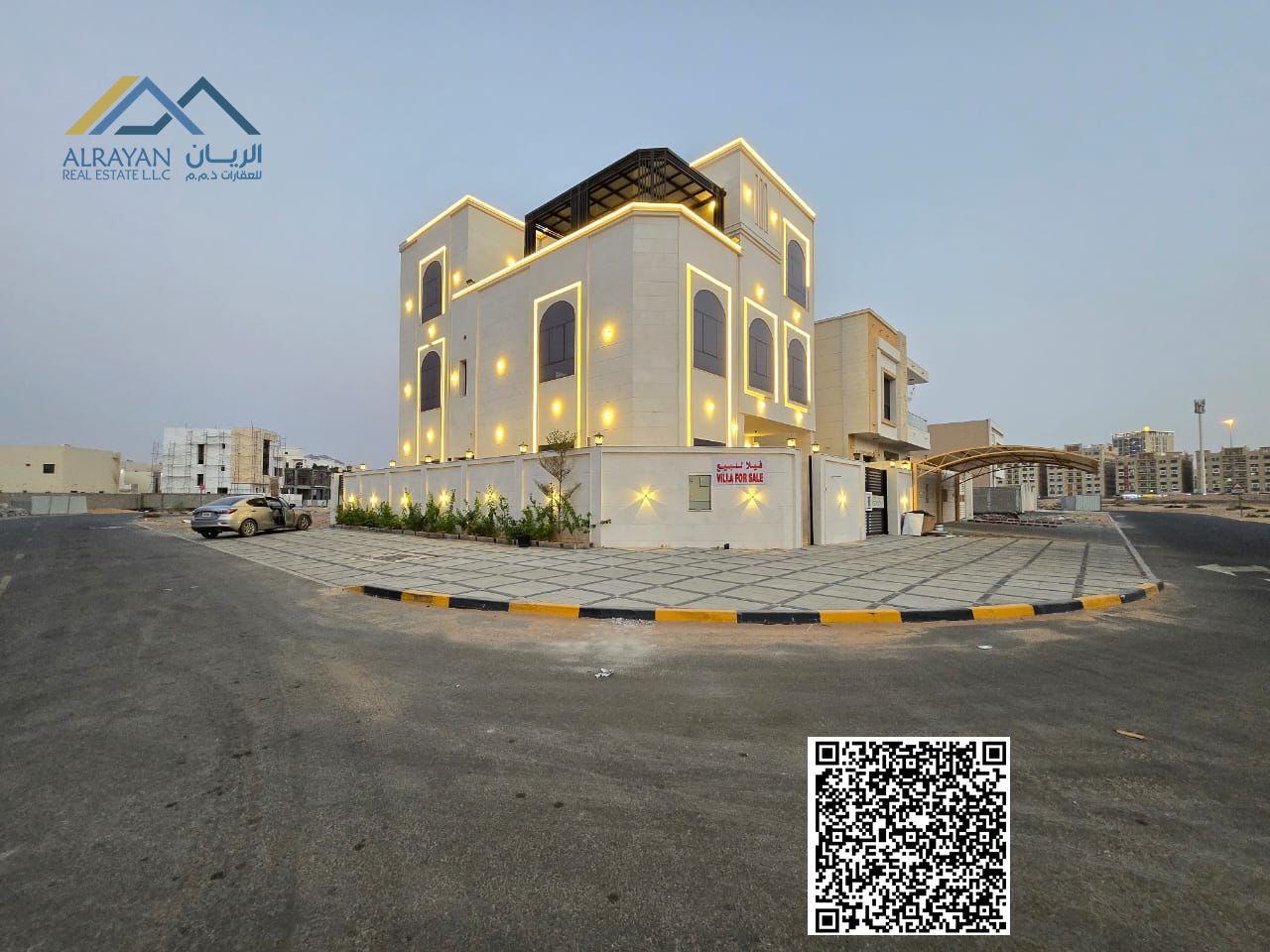 Corner plot on two streets, including registration and ownership fees, freehold ownership for all nationalities with easy banking facilities.