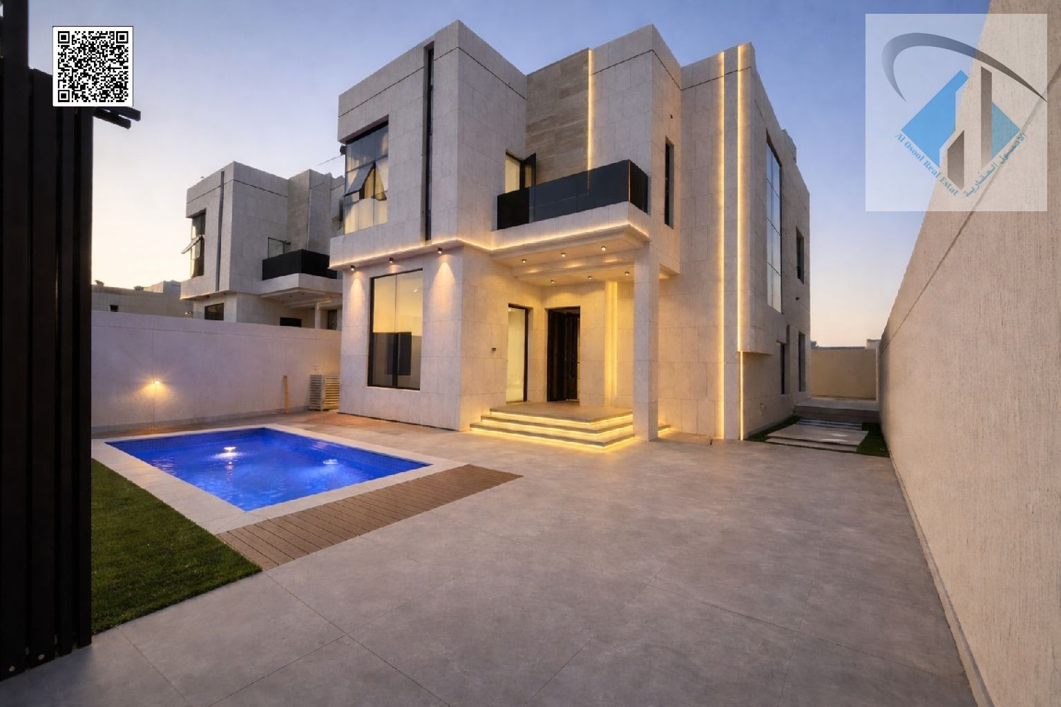 Own a villa at a price that includes registration and ownership fees, two floors, personal finishing, excellent location with a swimming pool.