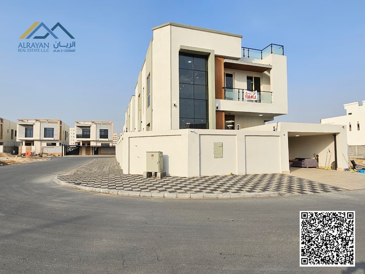 2 Luxurious Corner Villas for Sale in Ajman, Al Yasmin District. Super Deluxe Finishing The villas are in an excellent location, just 4 minutes f