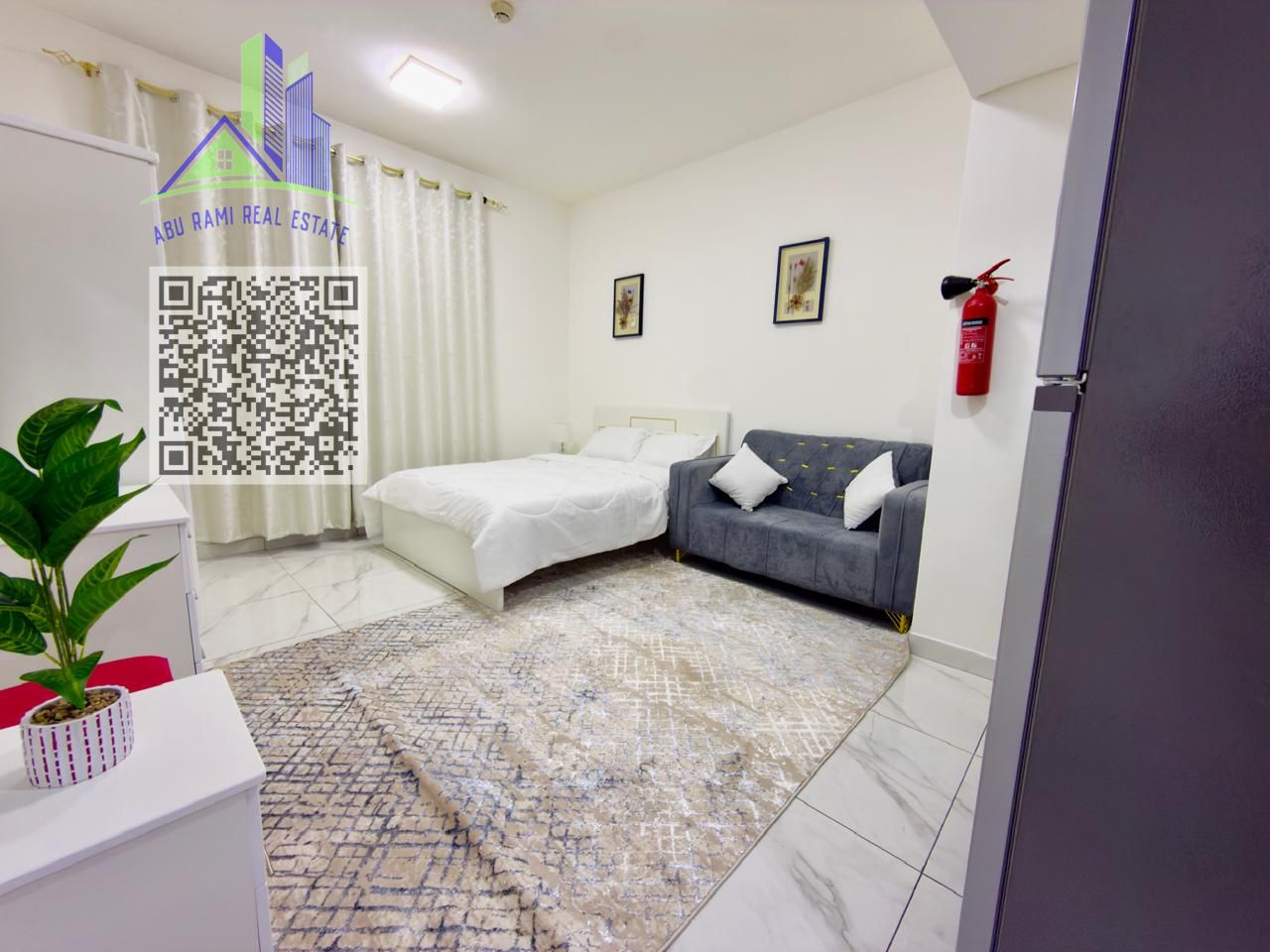 Furnished studio for monthly rent in new tower in Al Nuaimiya 1, behind Thumbay Hospital and near Al Ain Hotel roundabout, 4 minutes from the bus st