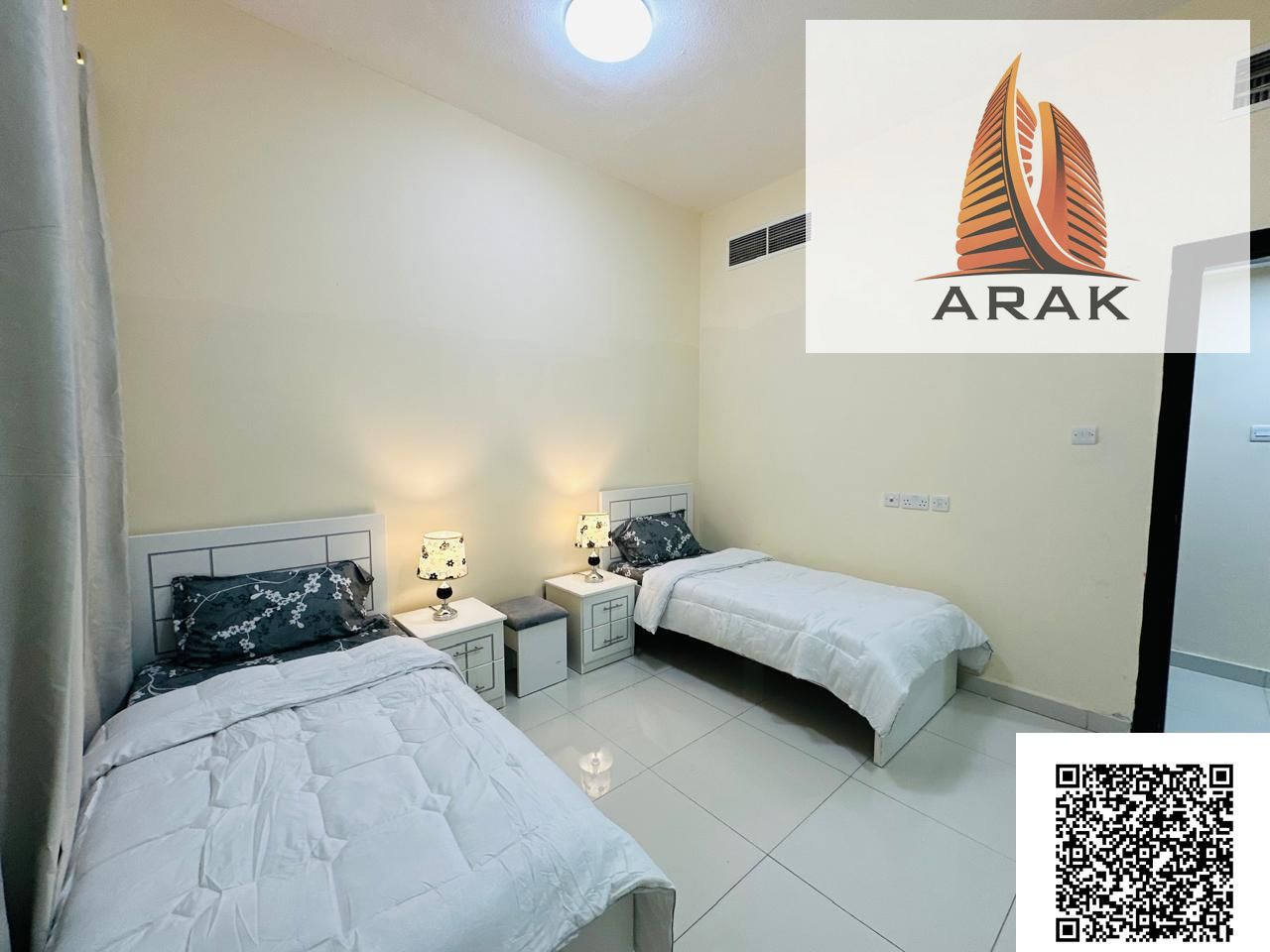 A fully furnished two-bedroom apartment with a living room, featuring brand new and clean furniture, well finished and ready for immediate move-in wit