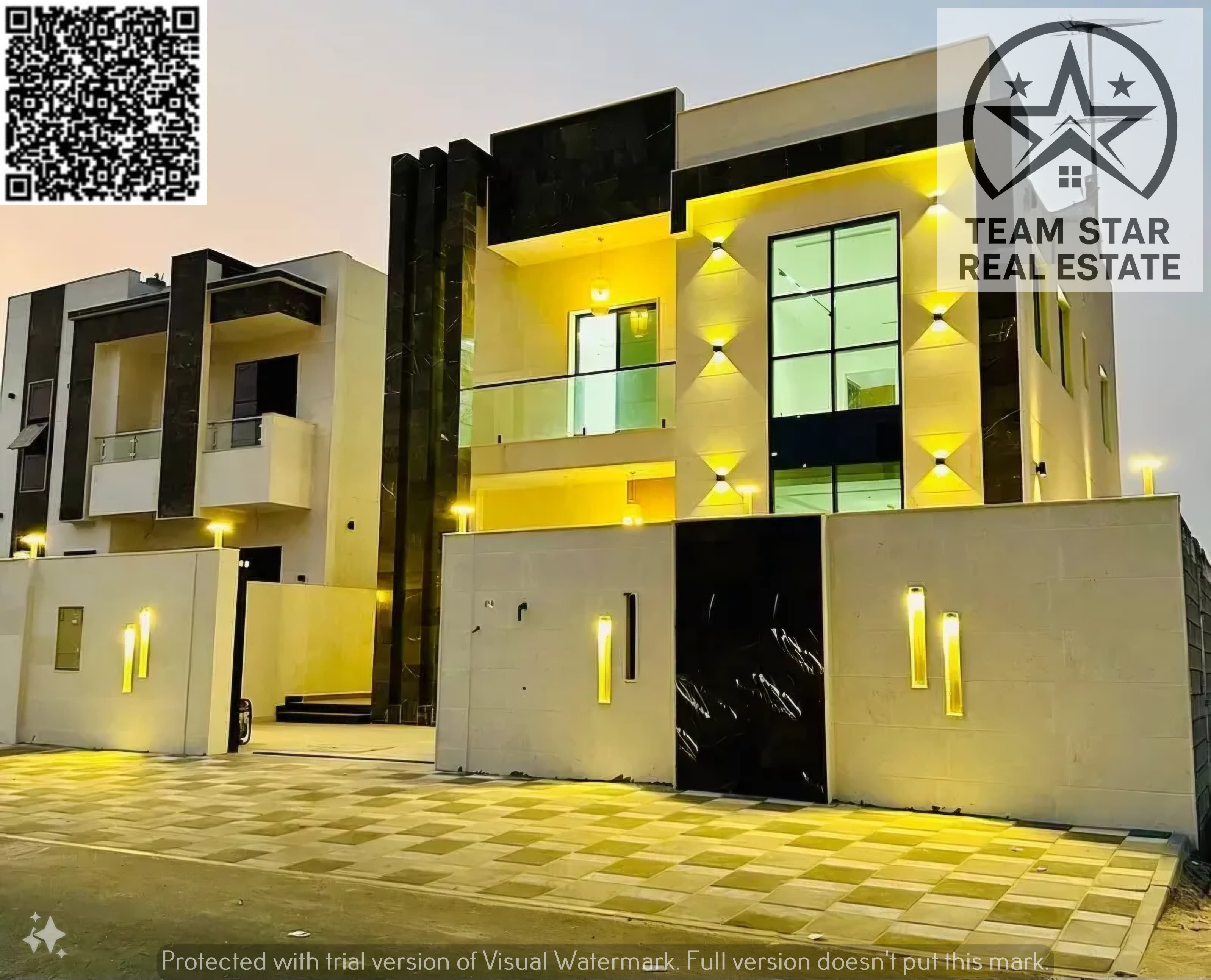 High-end finished villa, first occupancy, spacious rooms with built-in wardrobes