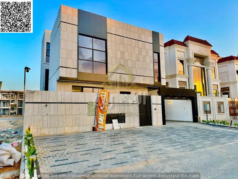 Luxury villa for sale in Al Bahia, elegant design and ideal spaces, at a special price including registration fees.