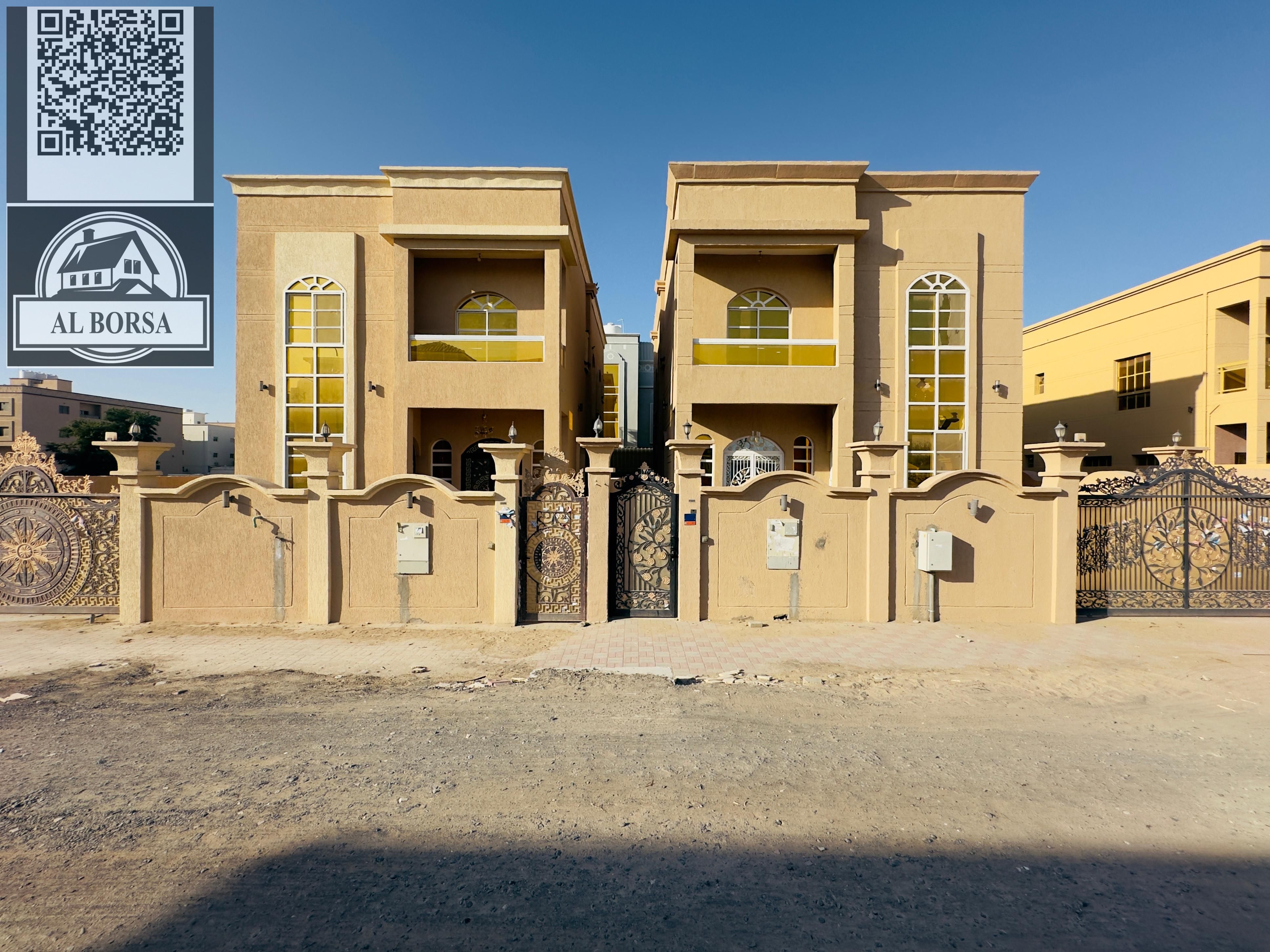 For sale in Al Rawda 1, Ajman, a villa, first occupancy, 5 master bedrooms, majlis, living room, maid's room + storage